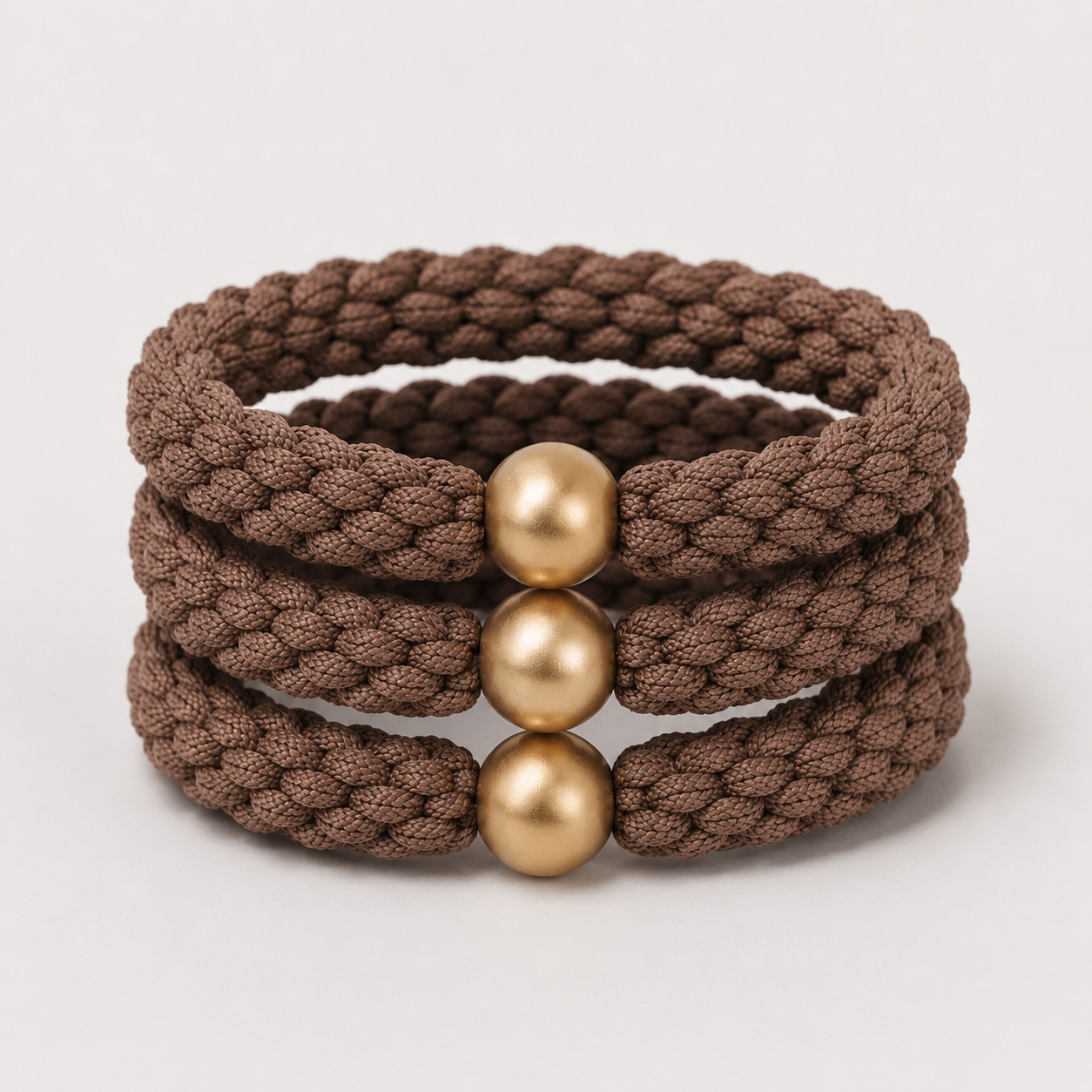 Elastic Braided Hair Tie 3 Pack | Mocha