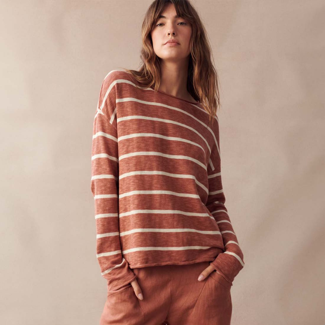 MINNIE TOP | TERRACOTA STRIPE