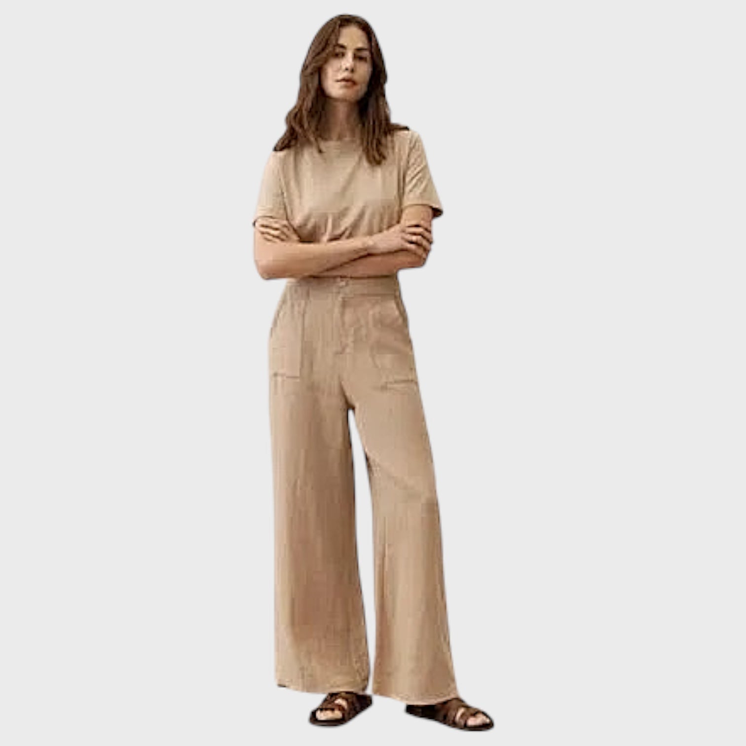 Jude Linen Pants | Taupe