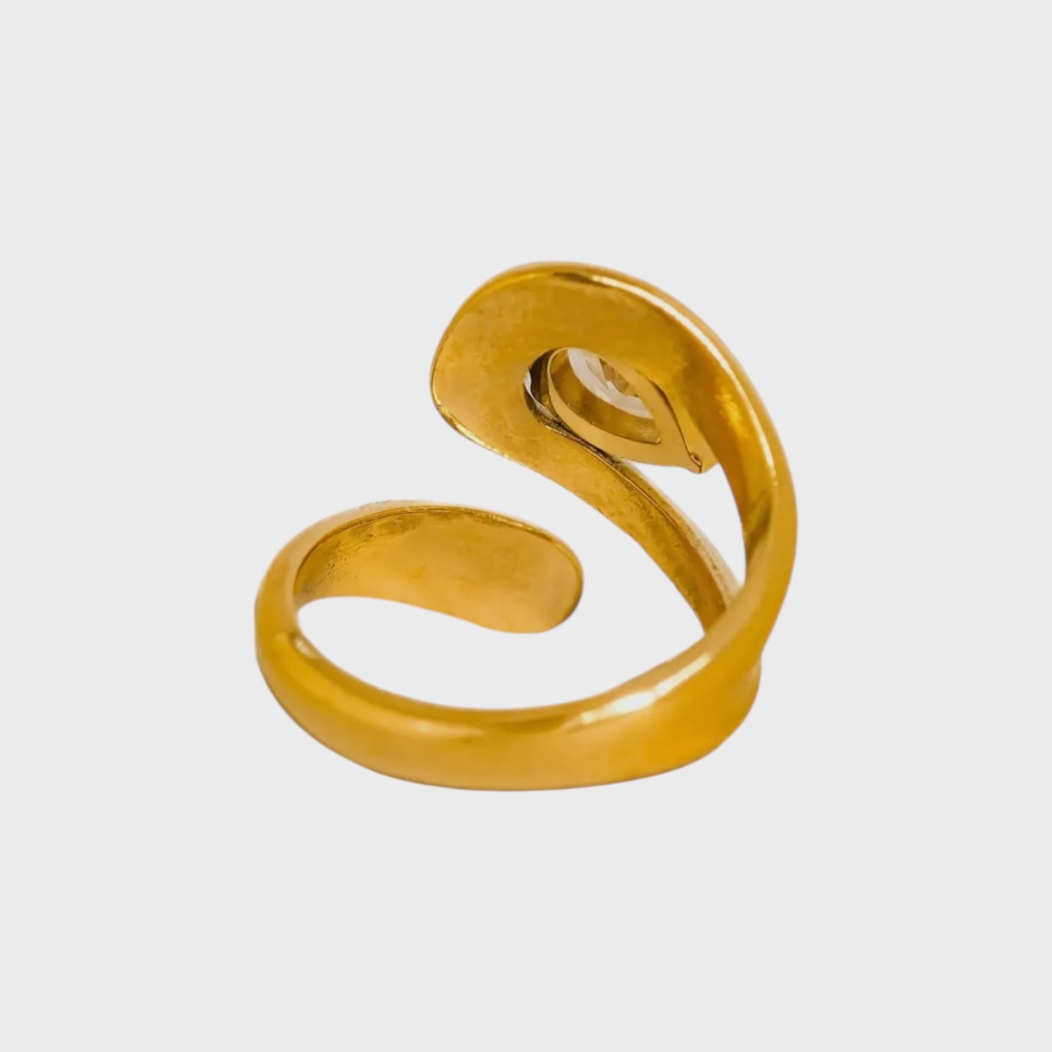Ronnie 18K Gold Non-Tarnish Wrap CZ Ring | Yellow Gold