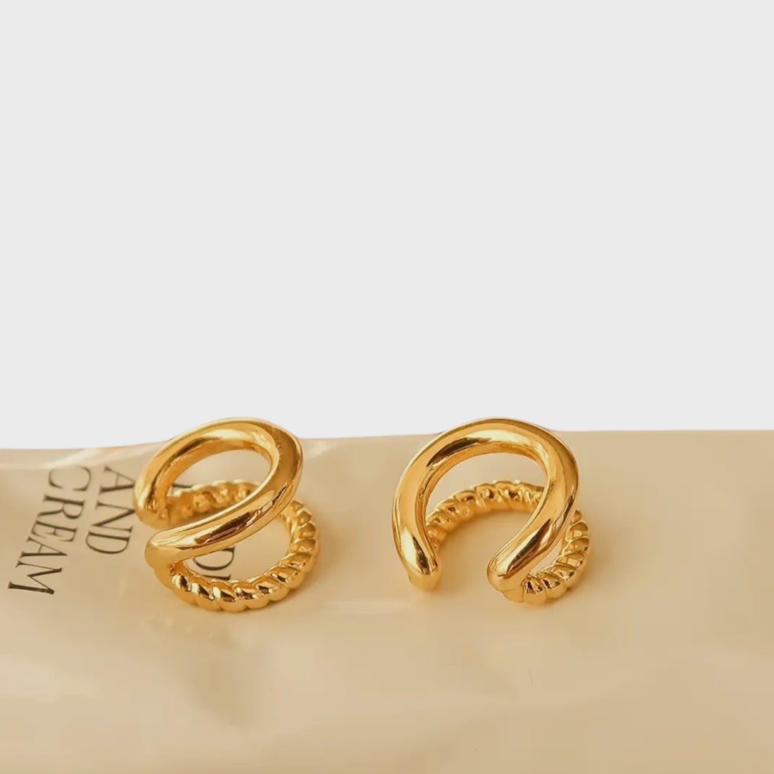Lucas 18K Gold Non-Tarnish Braided Ear Cuff | Yellow Gold