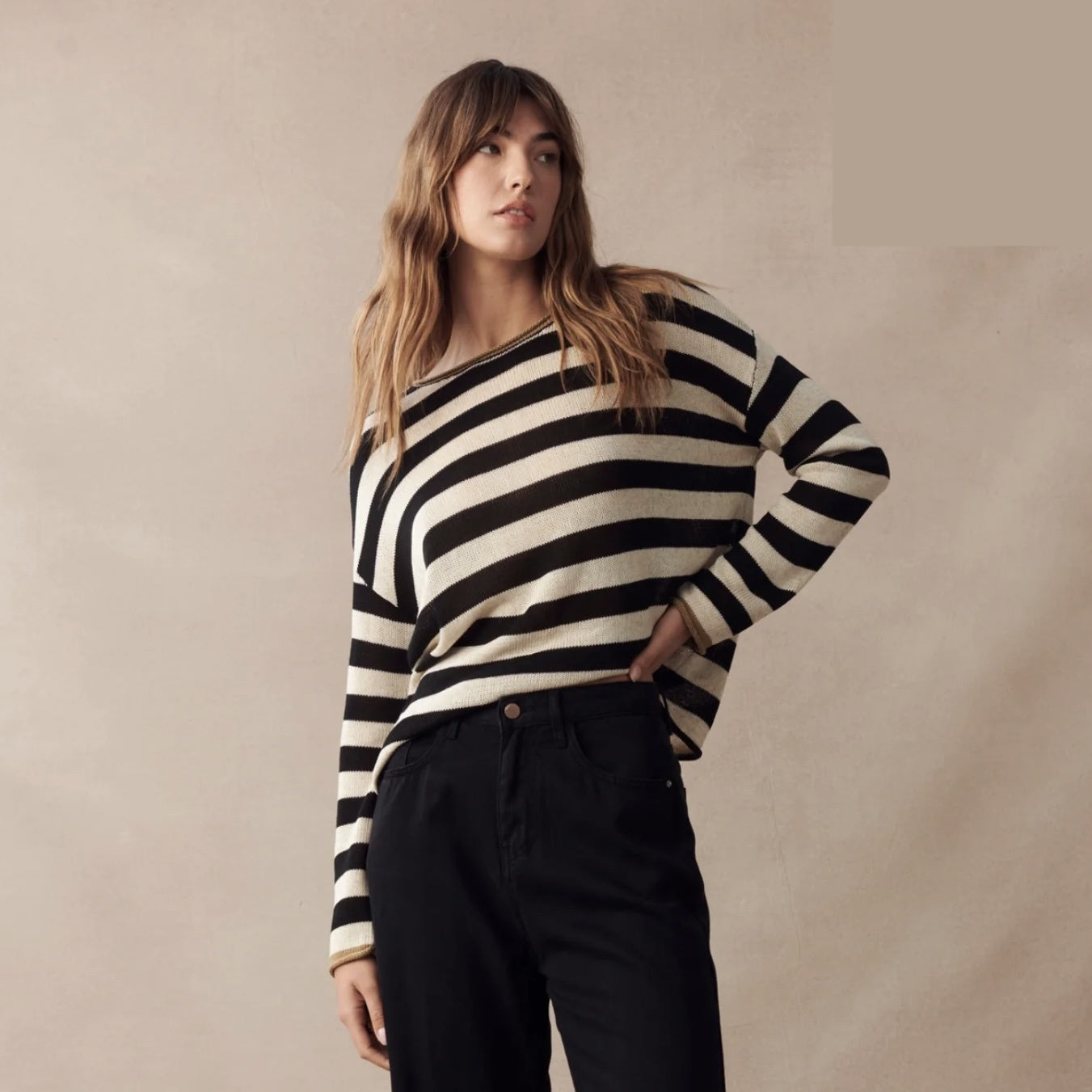 EM SPRING KNIT | BLACK STRIPE