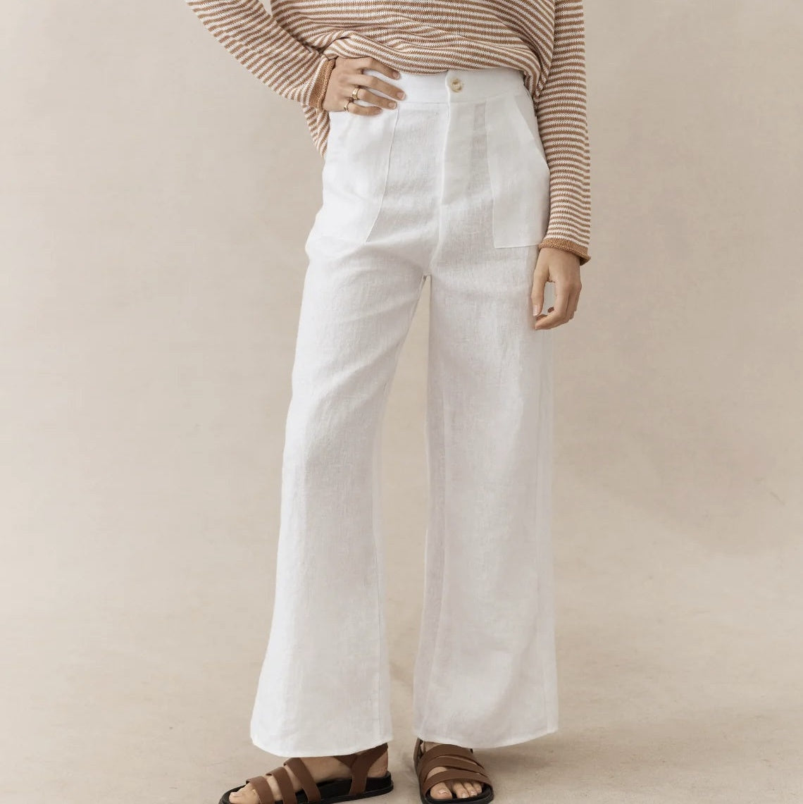 JUDE LINEN PANTS - WHITE