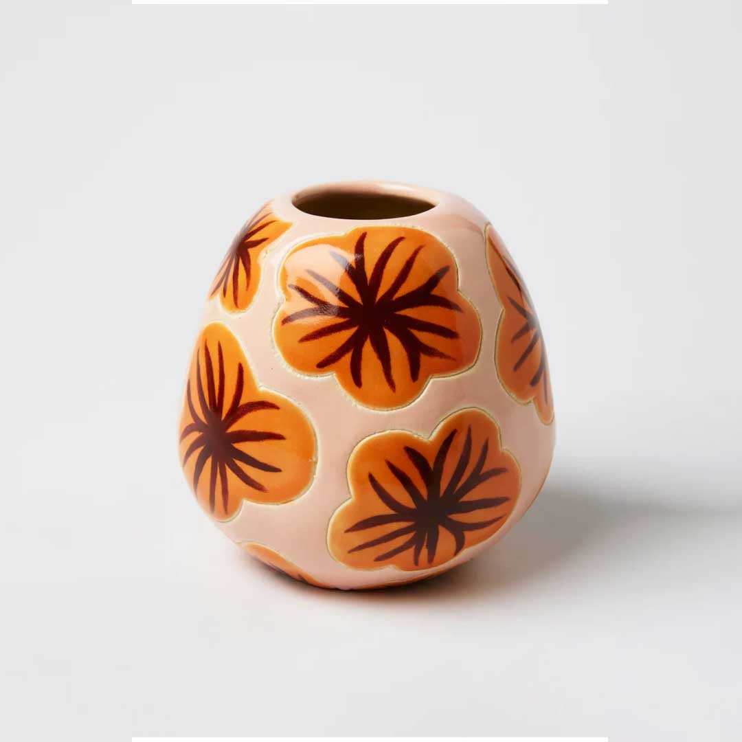 Pollen Burnt Hibiscus Vase