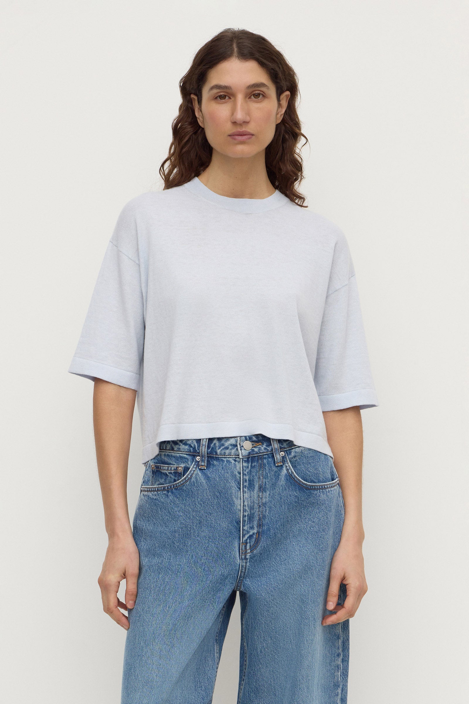 Assembly Label Kensy Cotton Cashmere Tee in Powder Blue