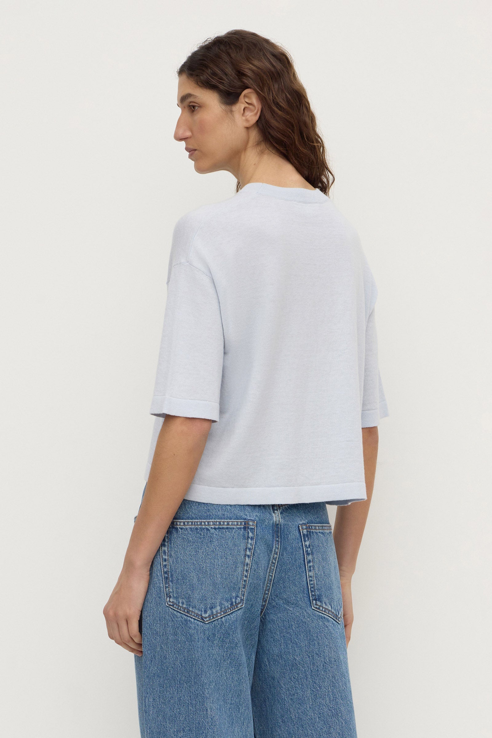 Assembly Label Kensy Cotton Cashmere Tee in Powder Blue
