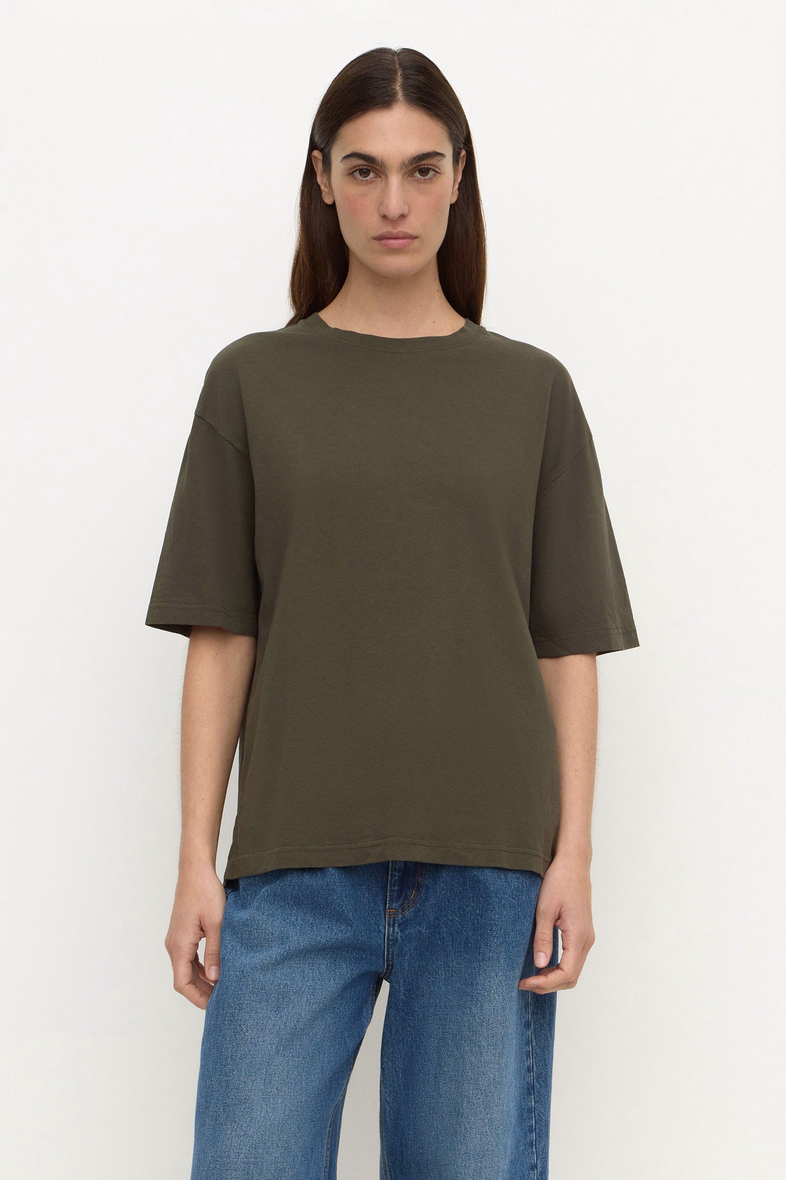 Assembly Label Kira Cotton Hemp Tee in Dark Military