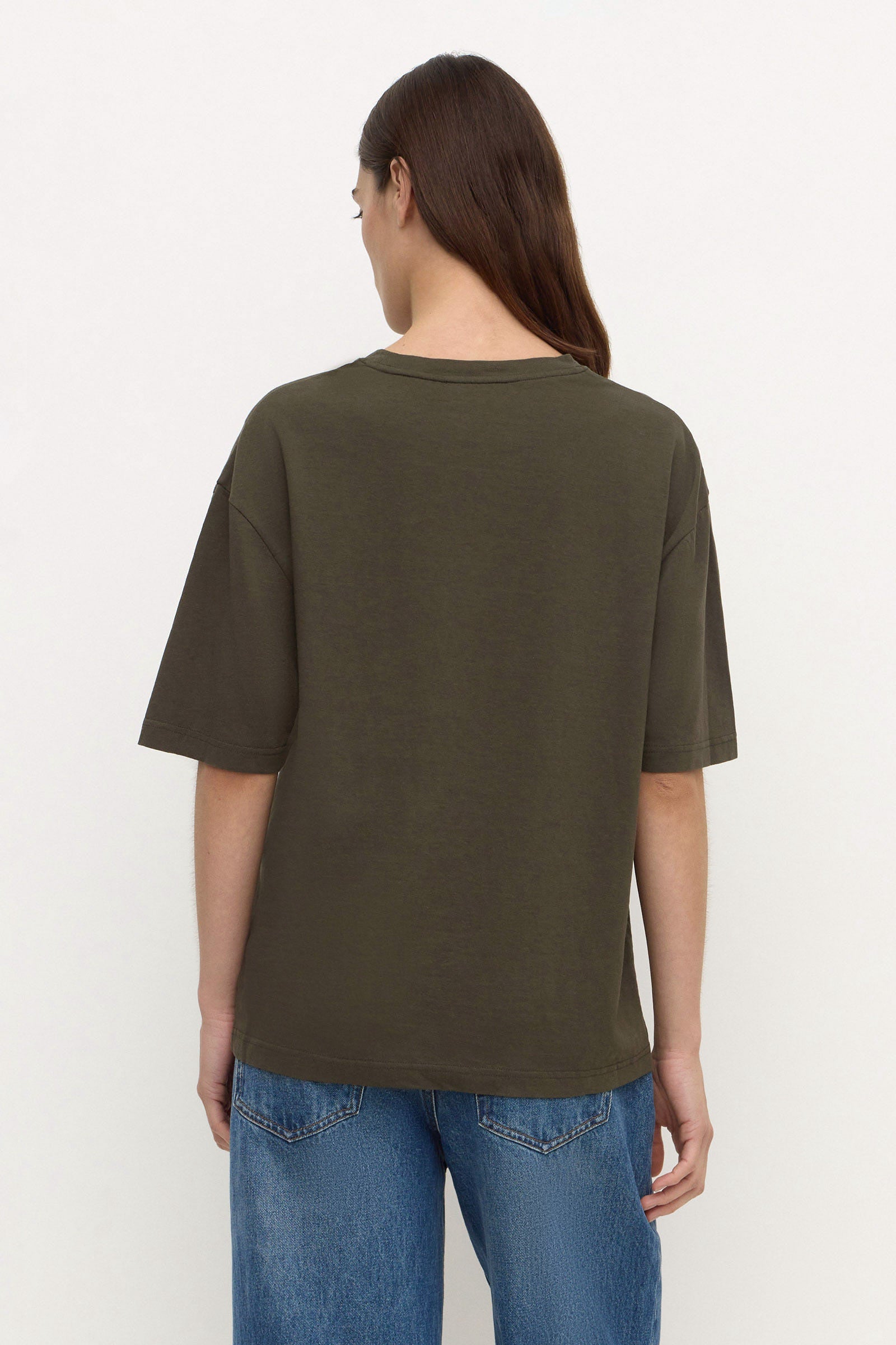 Assembly Label Kira Cotton Hemp Tee in Dark Military
