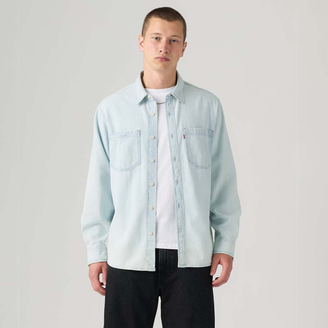 Mariposa Worker Shirt | Luisa Light Wash