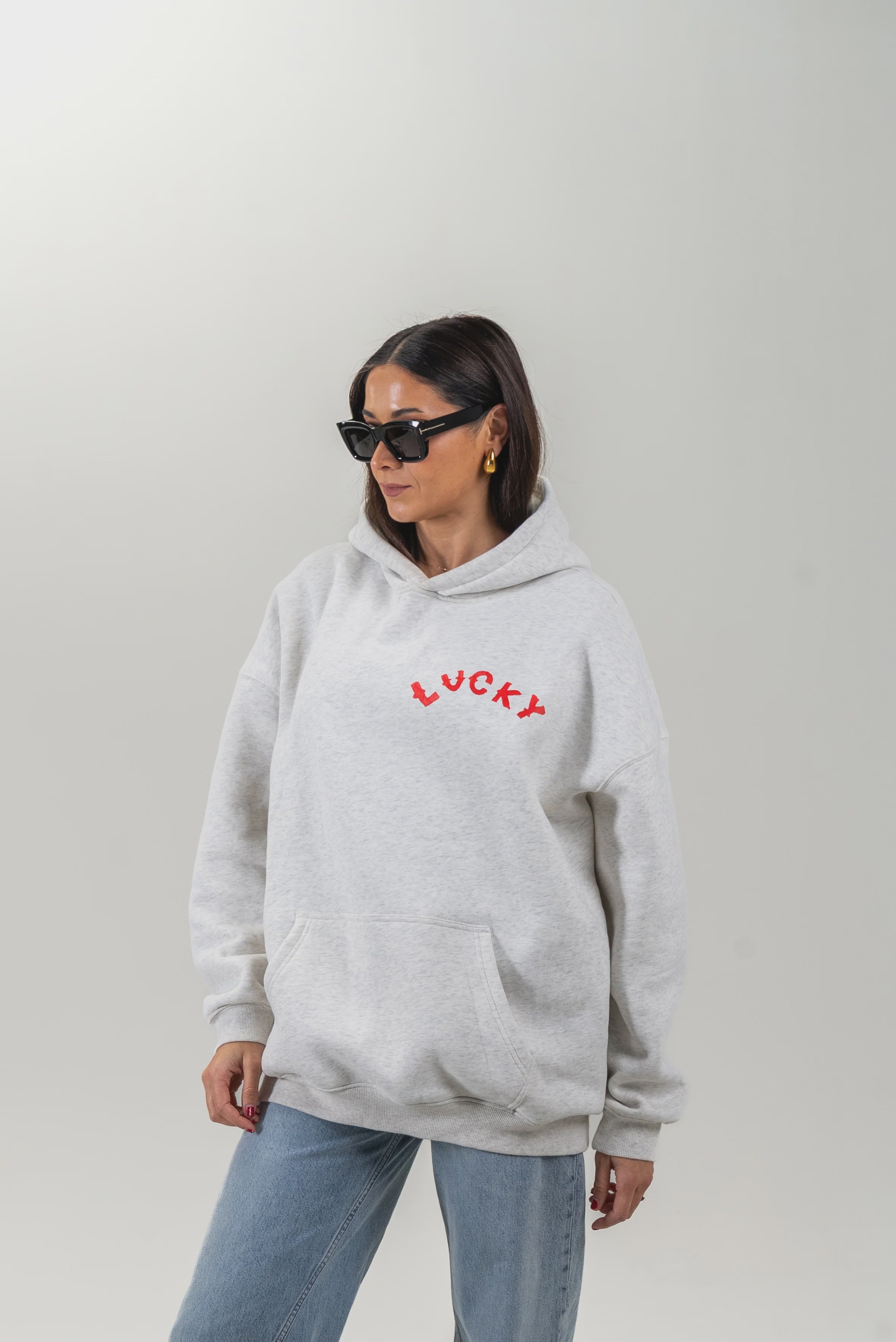 Lucky Unisex Hoodie | Light Marle Gray