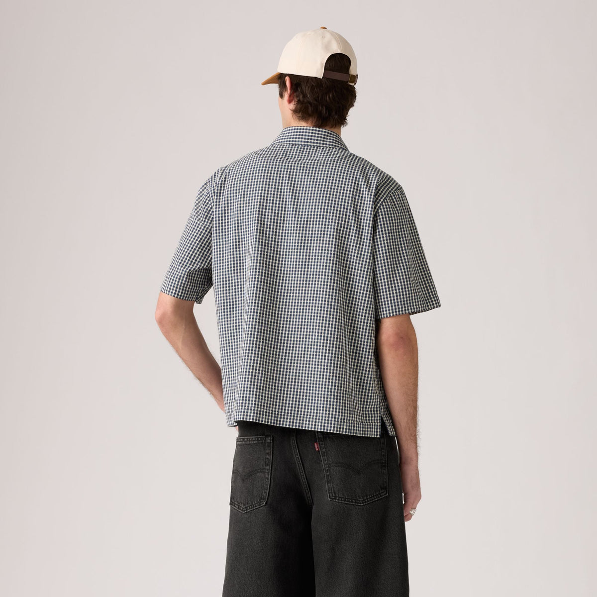 Short-Sleeve Zandt Cropped Shirt | Ian Dobby Plaid — rear fit