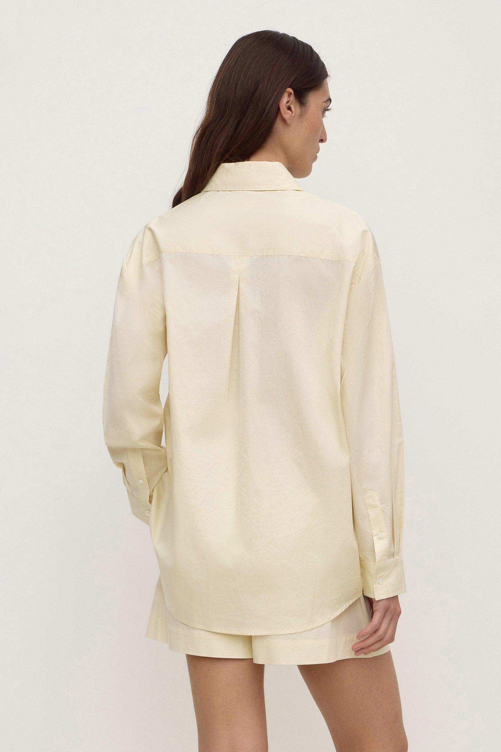 Assembly Label Micha Poplin Long Sleeve Shirt in Vanilla