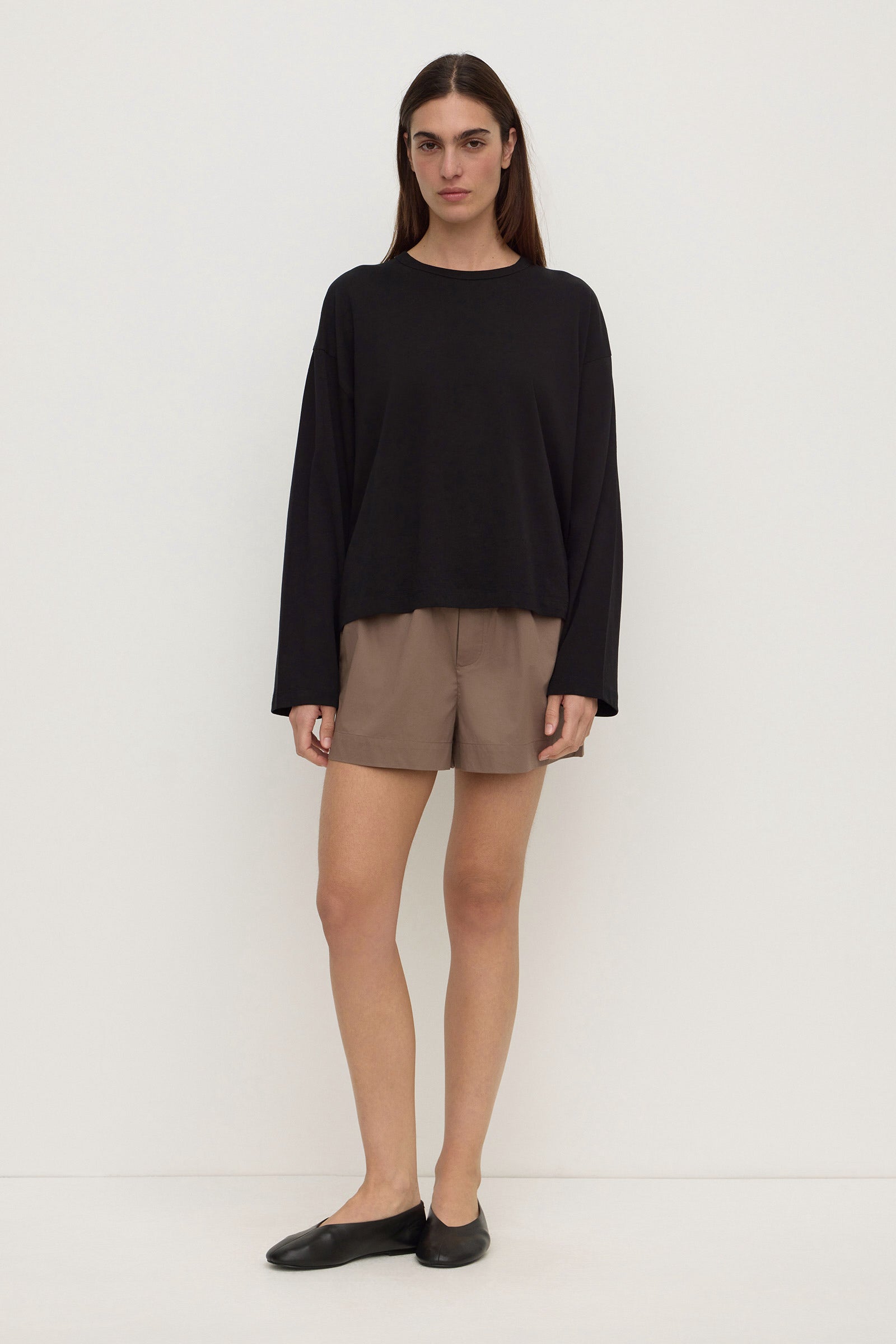 Assembly Label Micha Poplin Short in Dark Sand