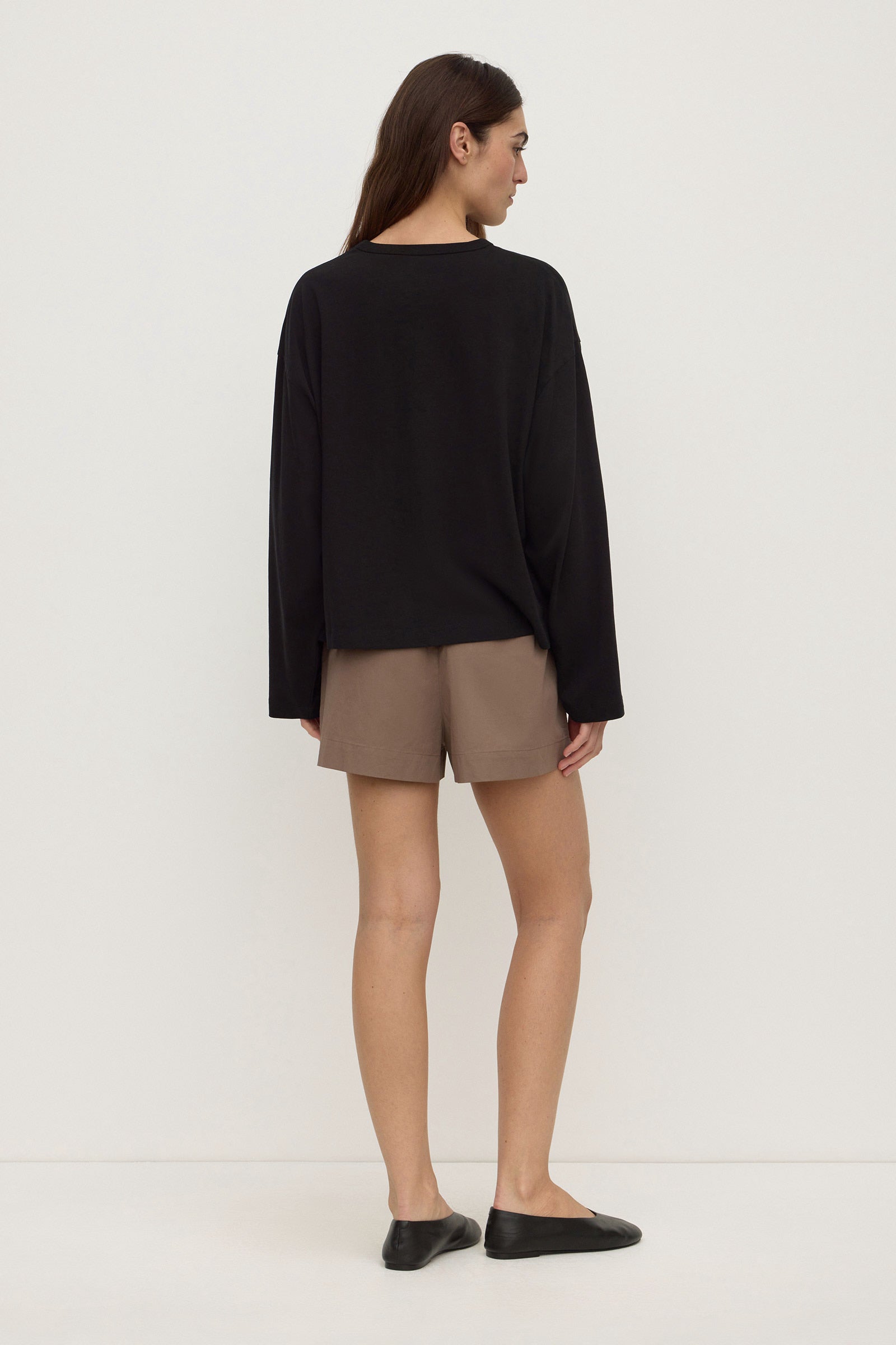 Assembly Label Micha Poplin Short in Dark Sand