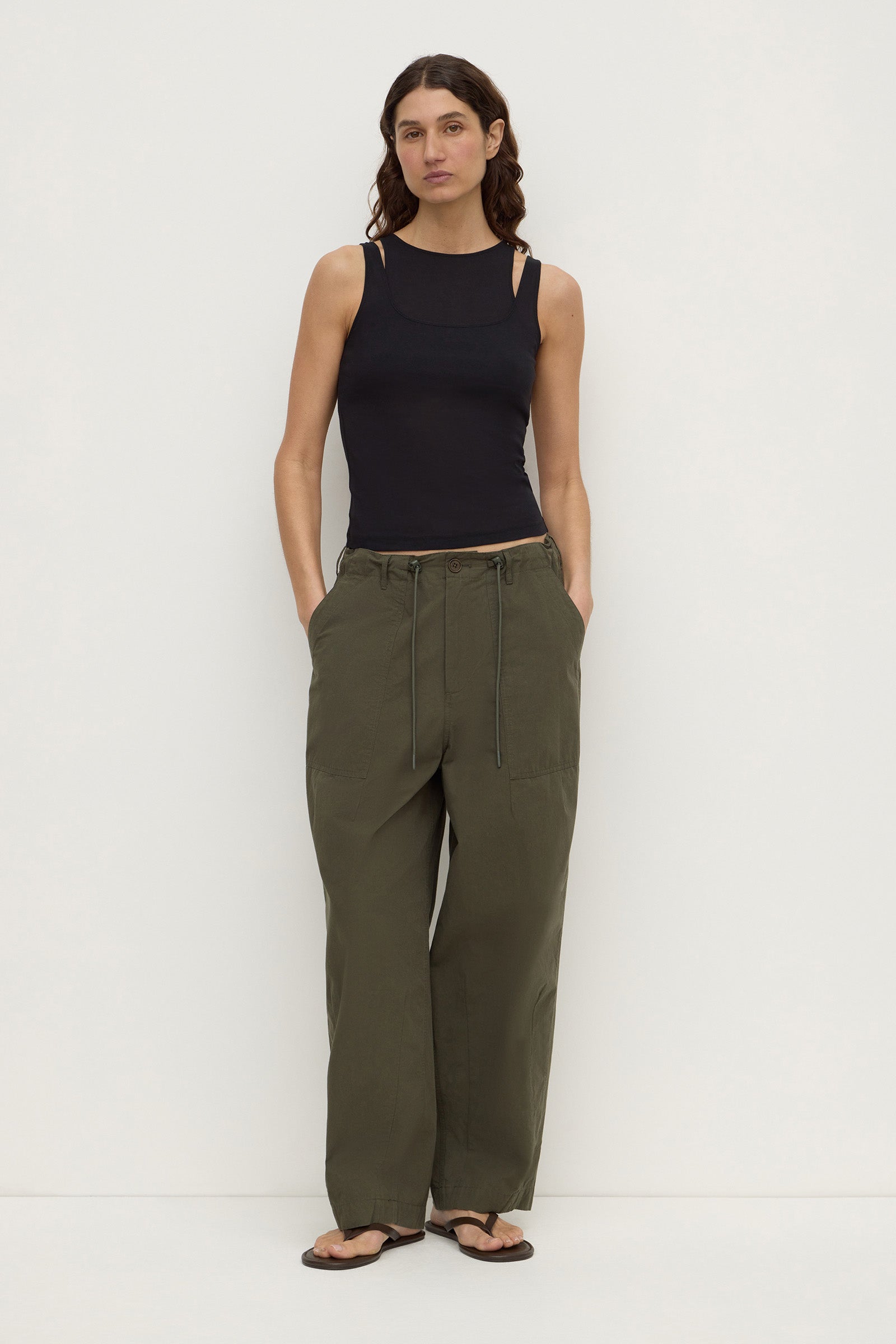 Assembly Label Mika Jersey Layered Tank in Black