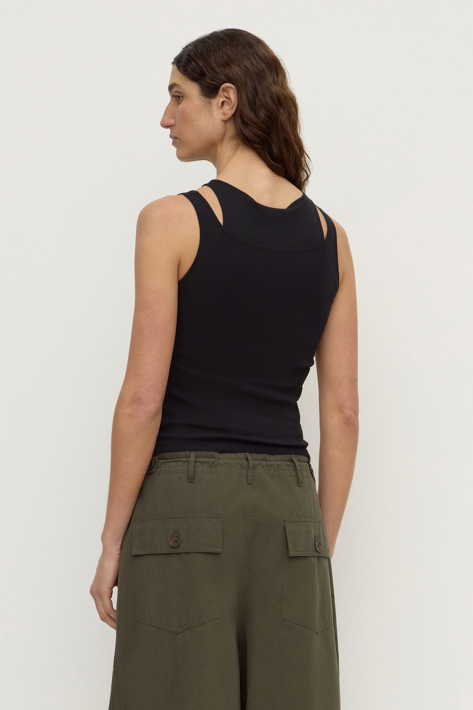 Assembly Label Mika Jersey Layered Tank in Black