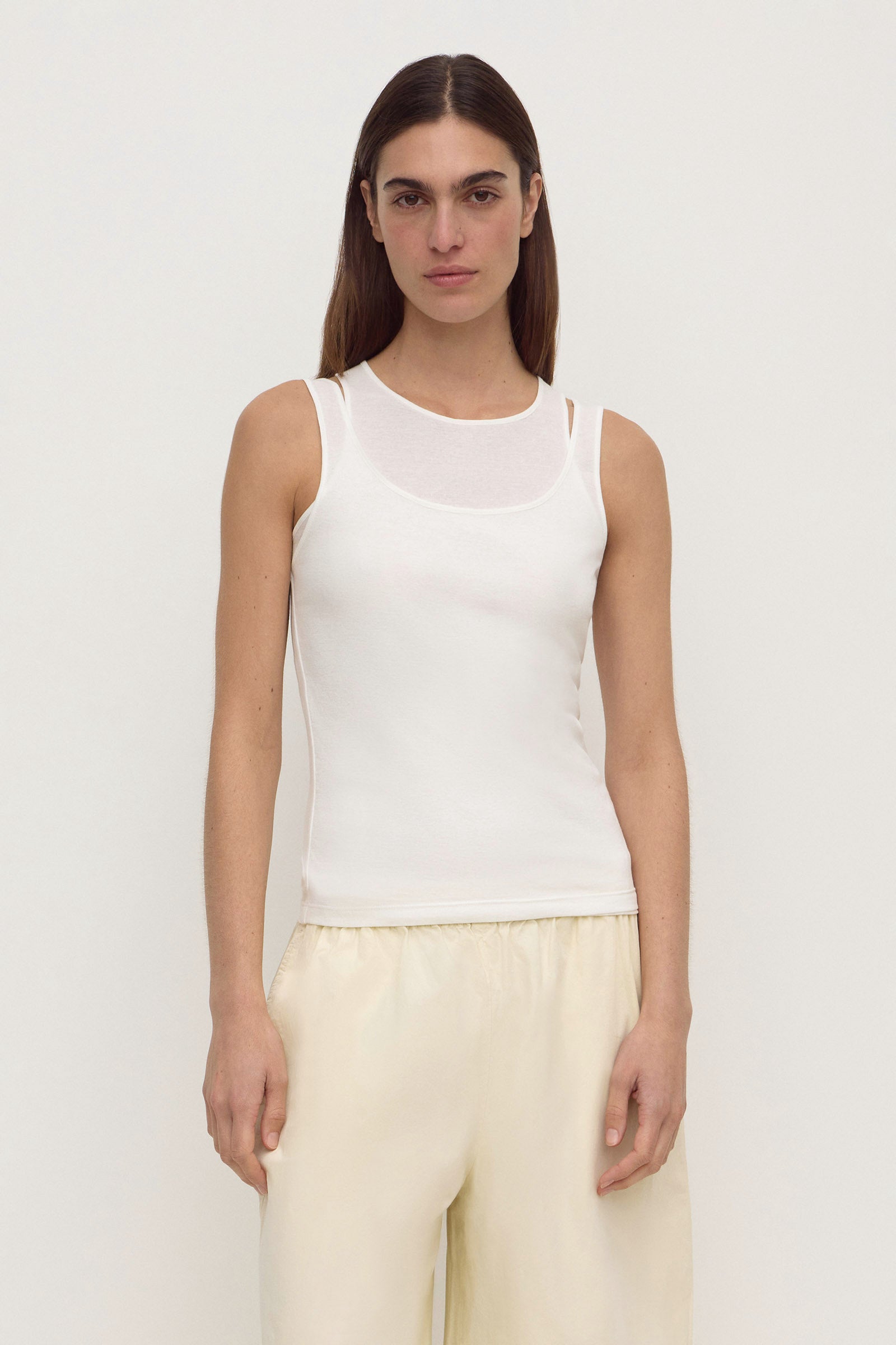 Assembly Label Mika Jersey Layered Tank in White