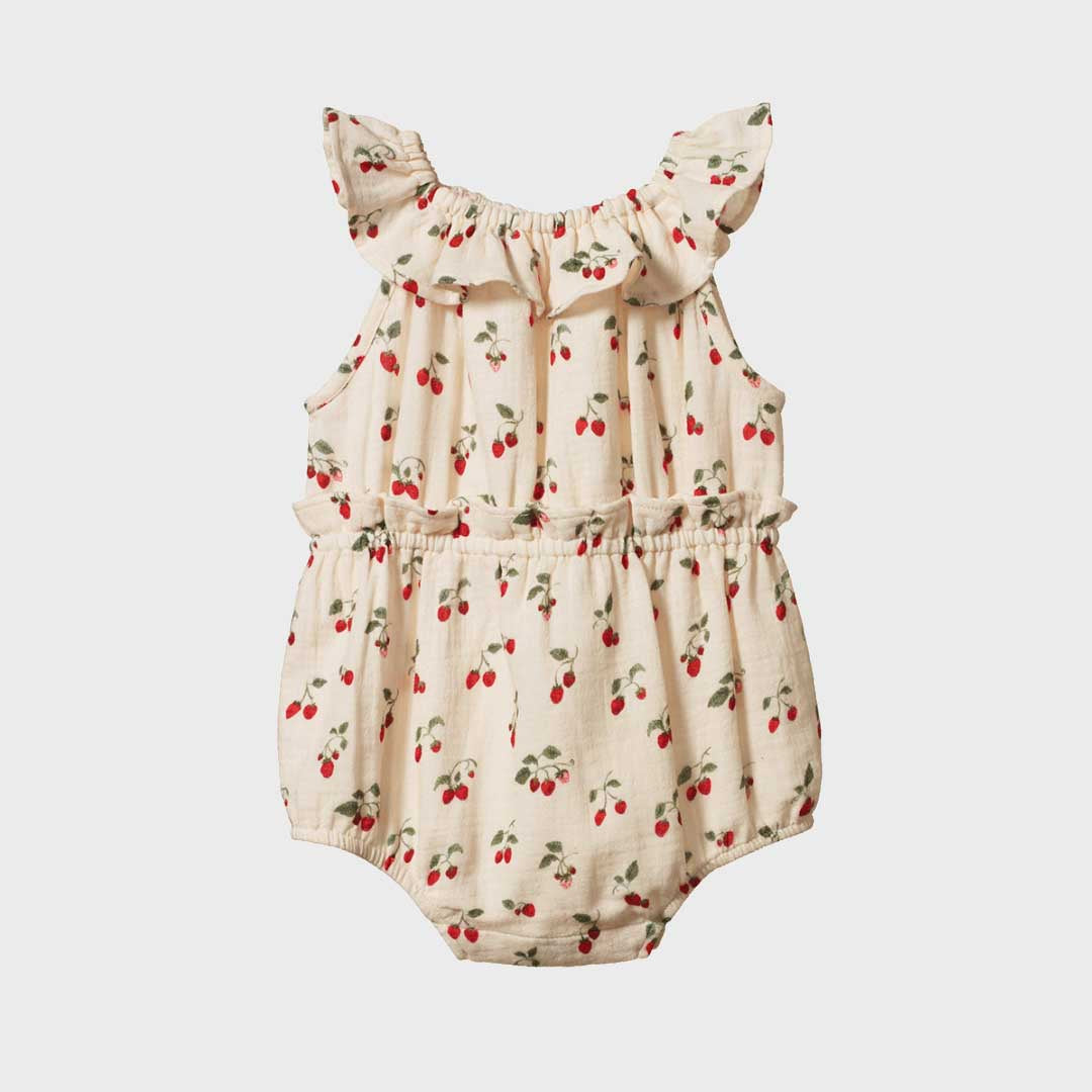 Plum Suit Muslin | Strawberry Blush Print