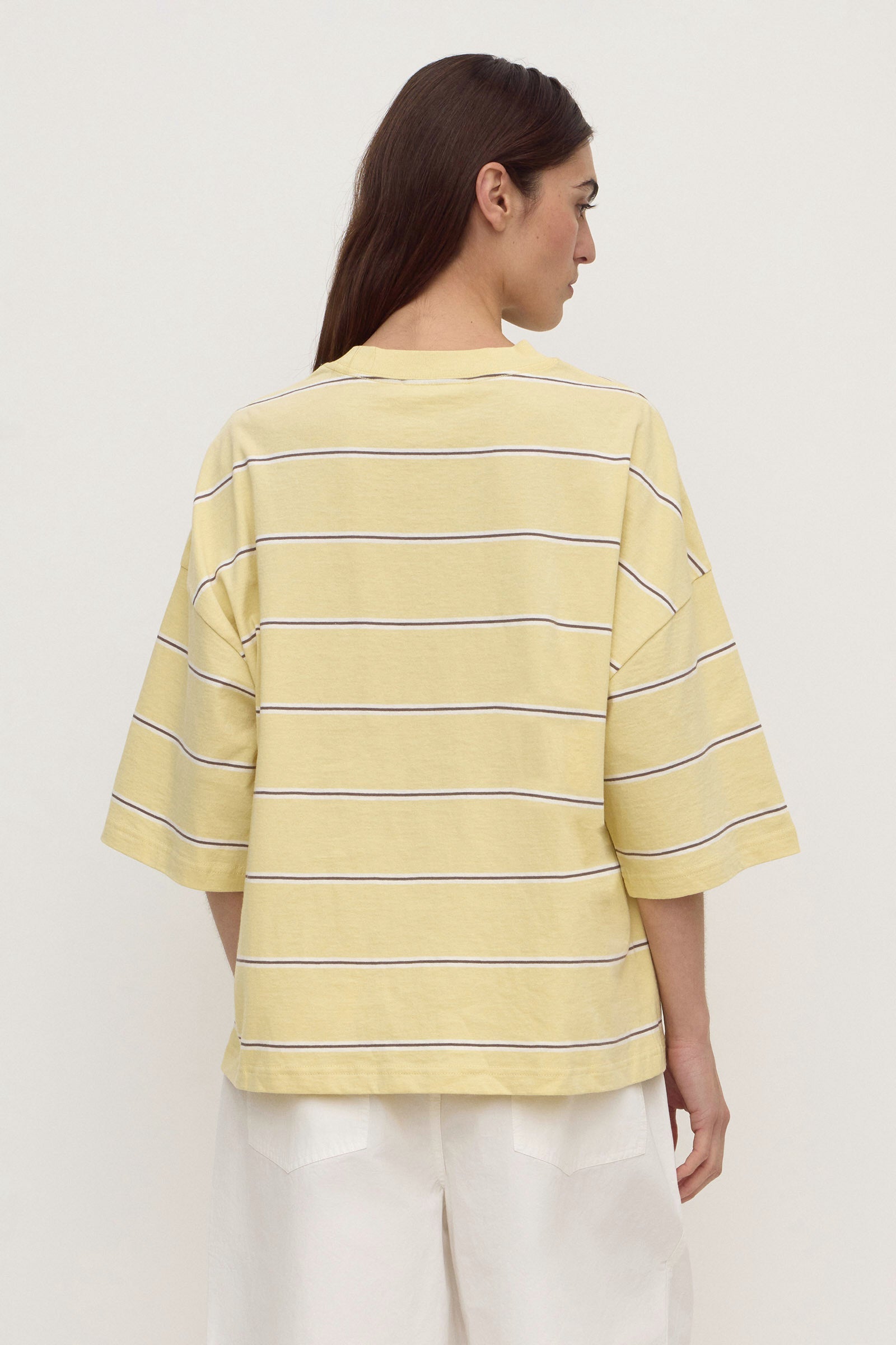 Assembly Label Nora Cotton Stripe Oversized Tee in Rind Stripe