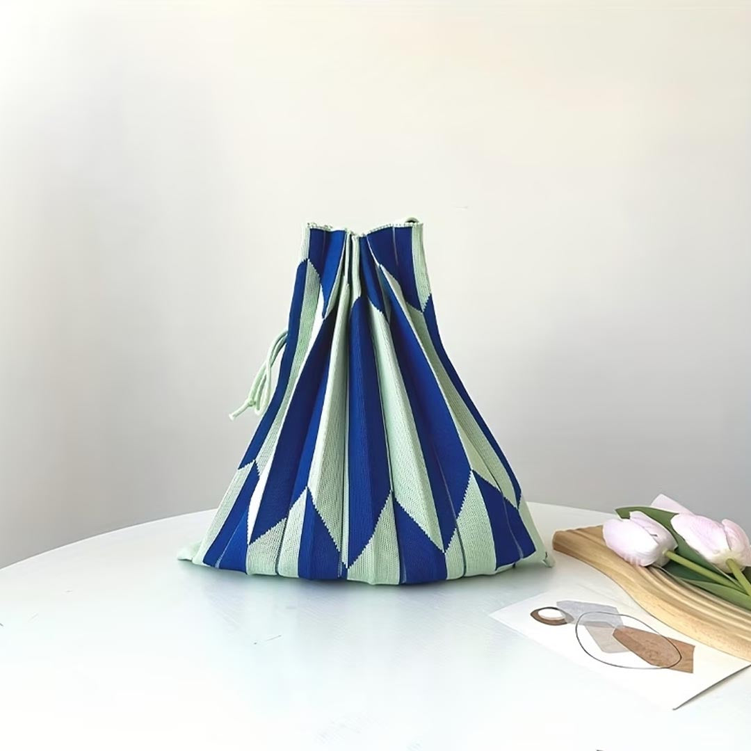 Origami Pleat Tote | Ocean (Blue & Mint)
