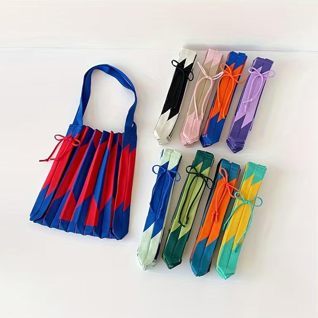 Origami Pleat Tote | Ocean (Blue & Mint)