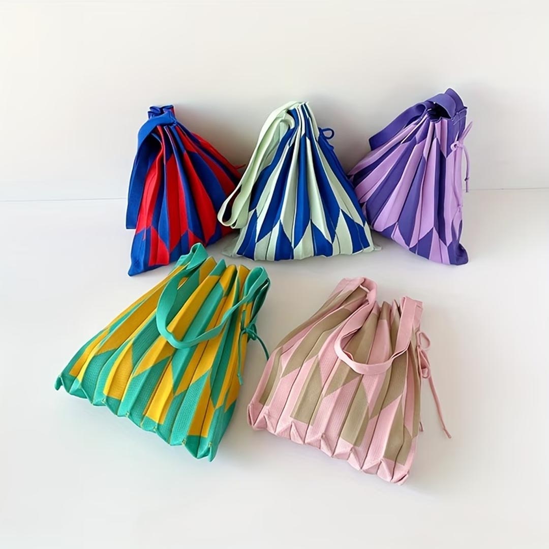 Origami Pleat Tote | Electric (Blue & Red)