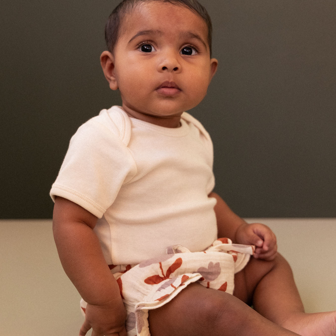 Nature Baby Petal Bloomers Muslin in Fleurette Print, detail