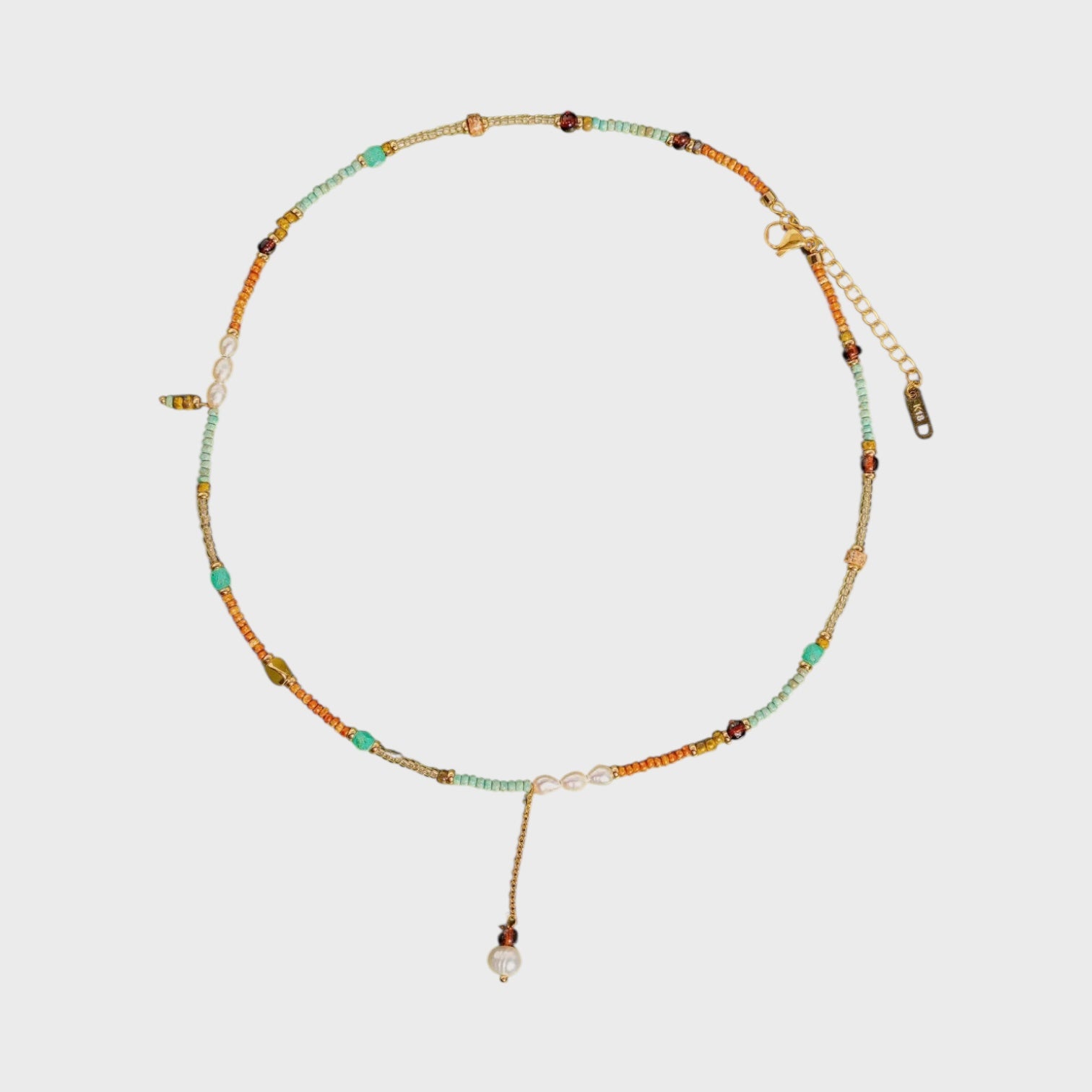 Sapphira 18K Handmade Bohemian Beaded Stack Necklace|Turquoise