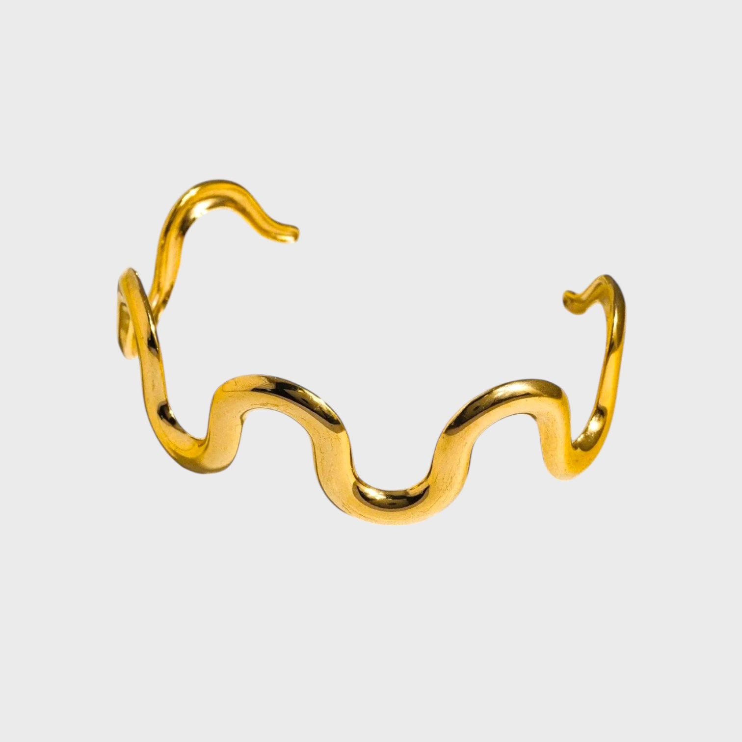 Félix 18K Gold Non-Tarnish Wavy Bold Statement Bracelet | Yellow Gold
