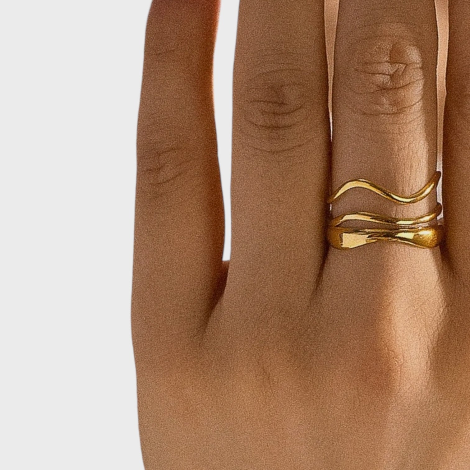 Ozzy 18K Gold Non-Tarnish Abstract Ring | Yellow Gold