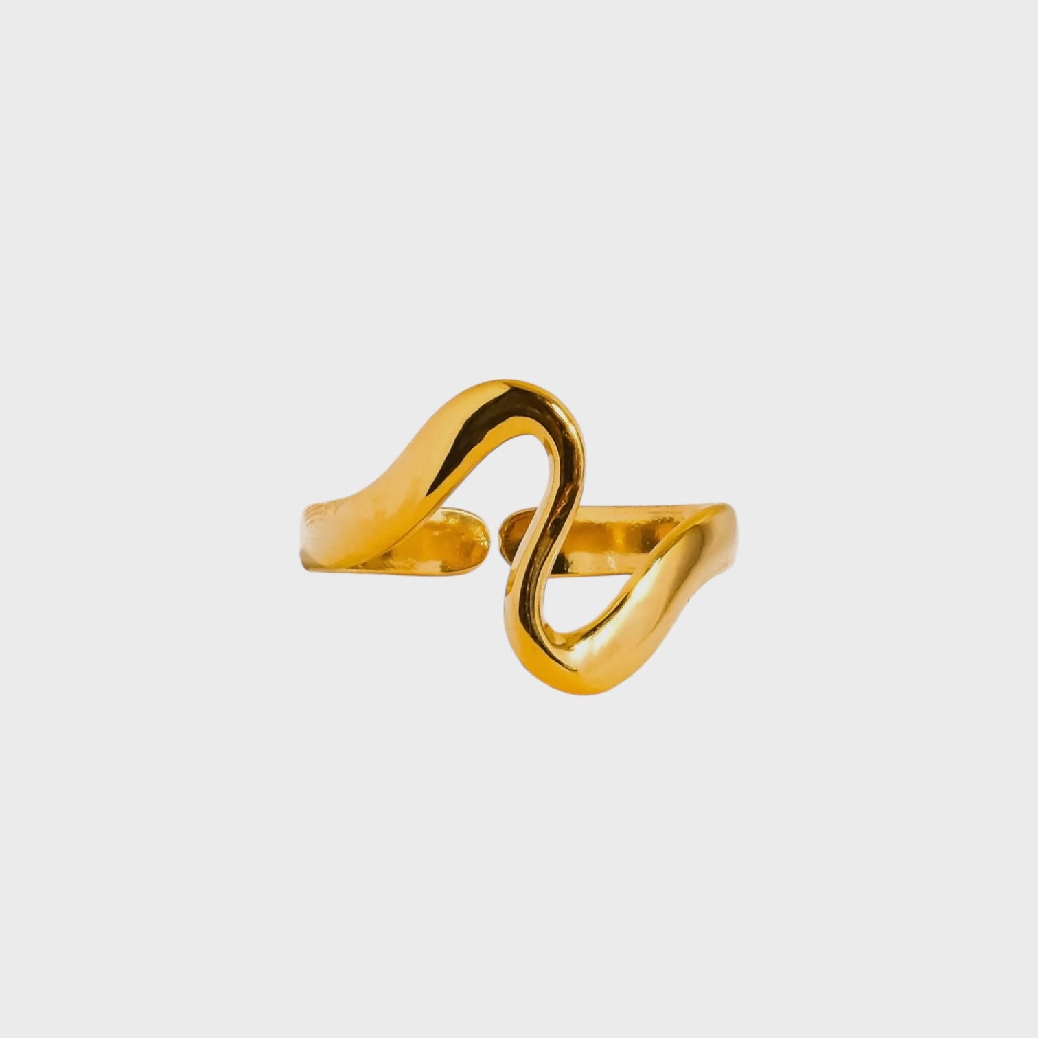 Arther 18K Gold Non-Tarnish Abstract Thin Ring | Yellow Gold