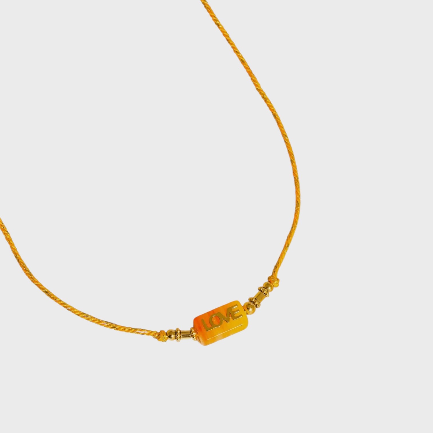 Sansa 18K Gold Non-Tarnish Love Rope Necklace | Orange