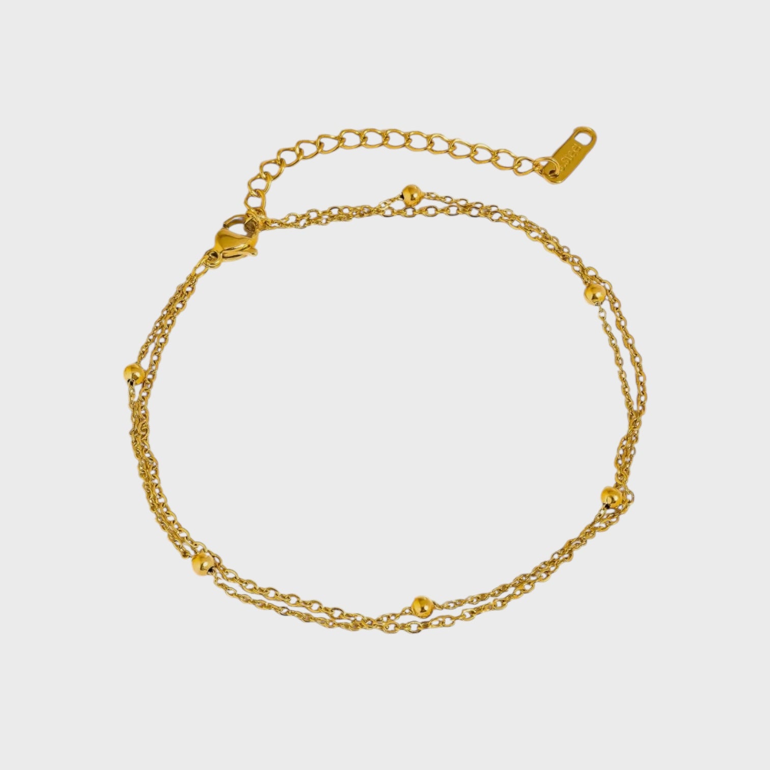 Pennie 18K Gold Non-Tarnish Layered Chain Anklets | Yellow Gold