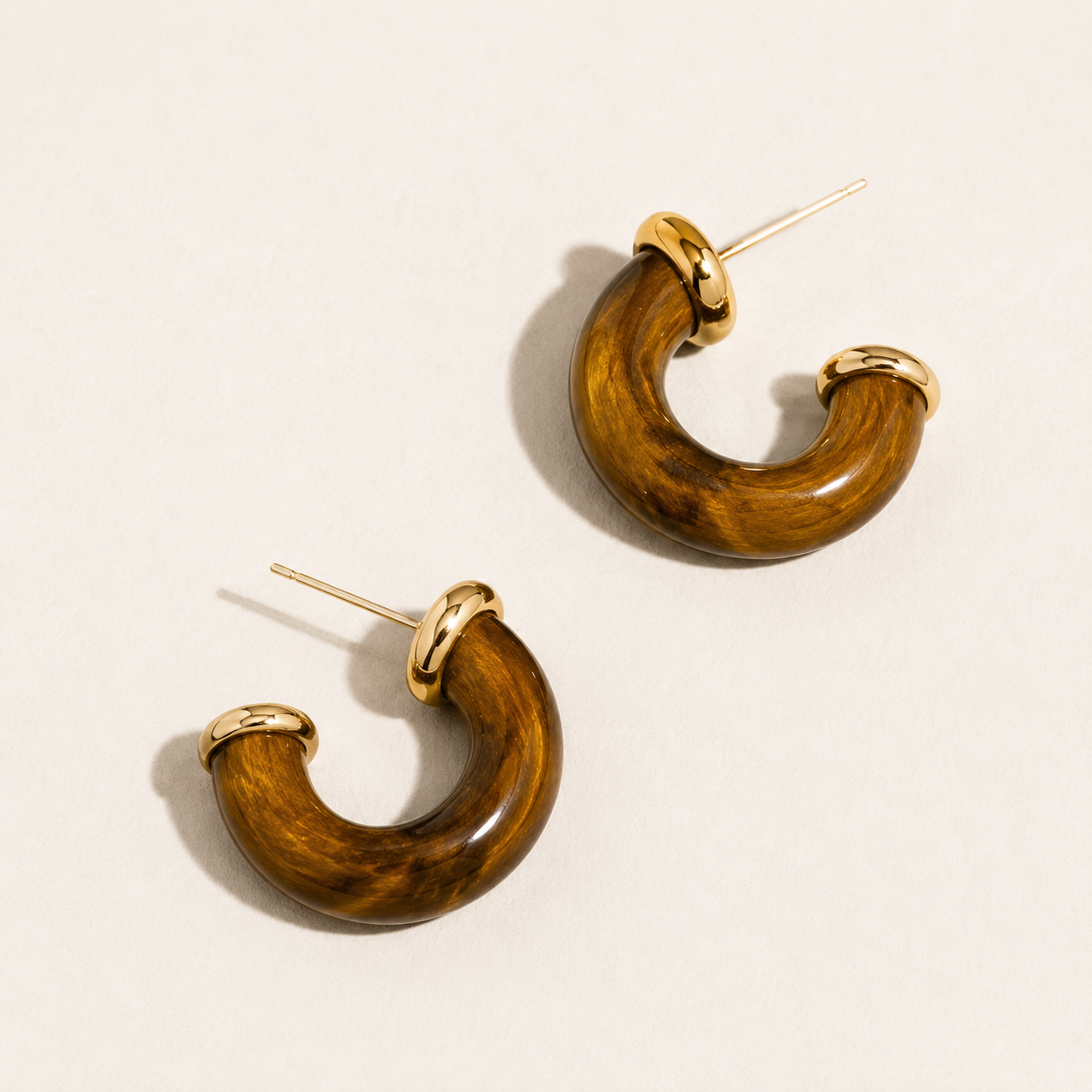 Quinnley Western Hoop Earrings | Brown Jasper