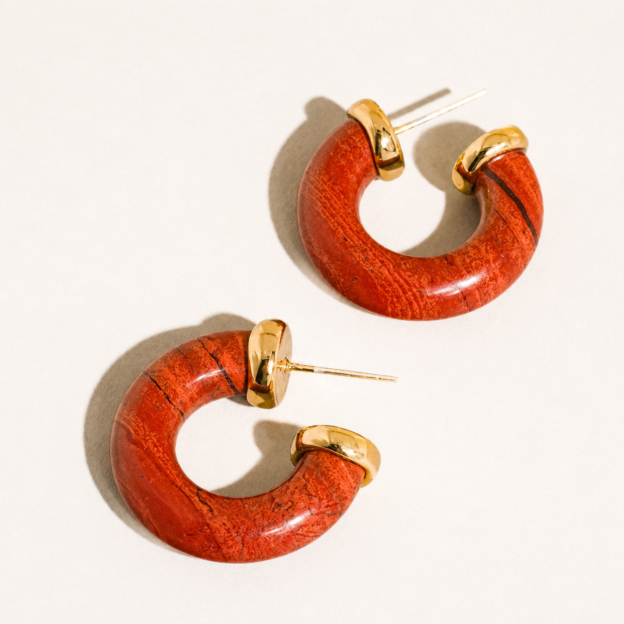 Quinnley Western Hoop Earrings | Red Jasper