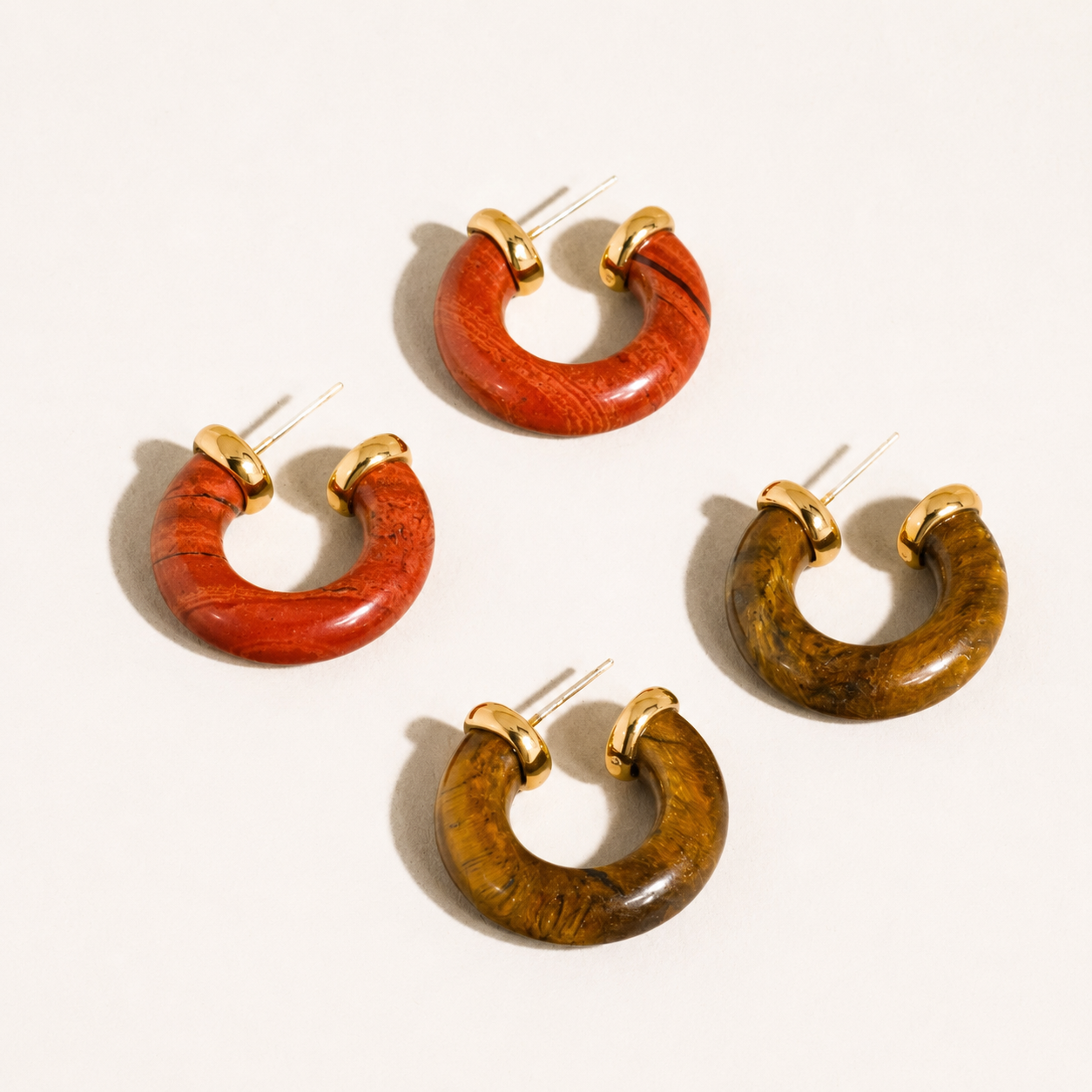 Quinnley Western Hoop Earrings | Red Jasper