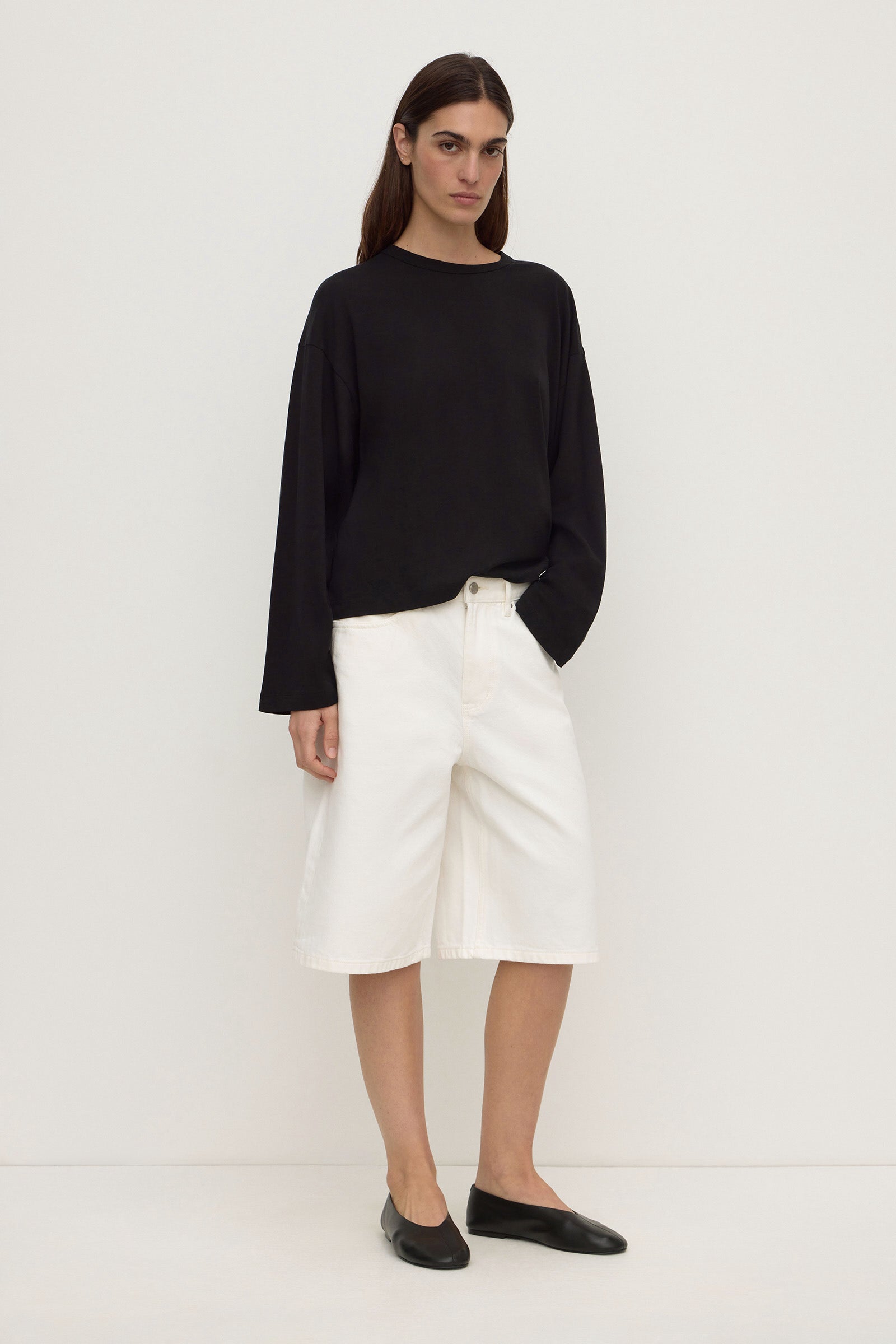 Assembly Label Relaxed Denim Short in Vintage White