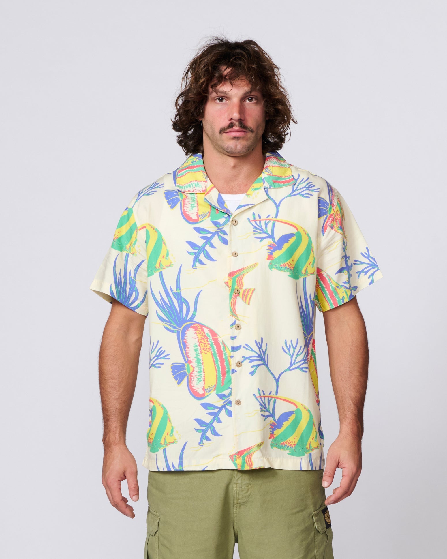 TCSS Aquarium Resort SS Shirt in Ecru