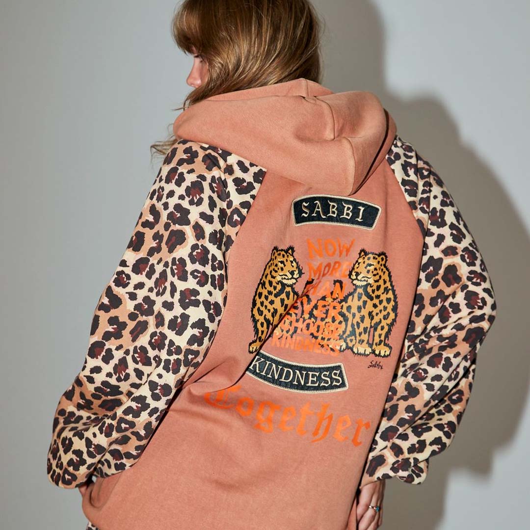 Kindness is King Hoodie | Peach Leopard
