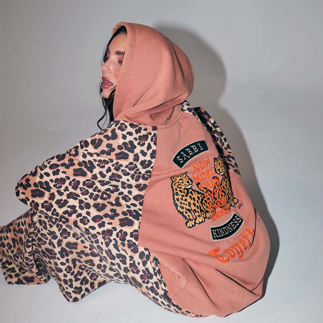 Kindness is King Hoodie | Peach Leopard