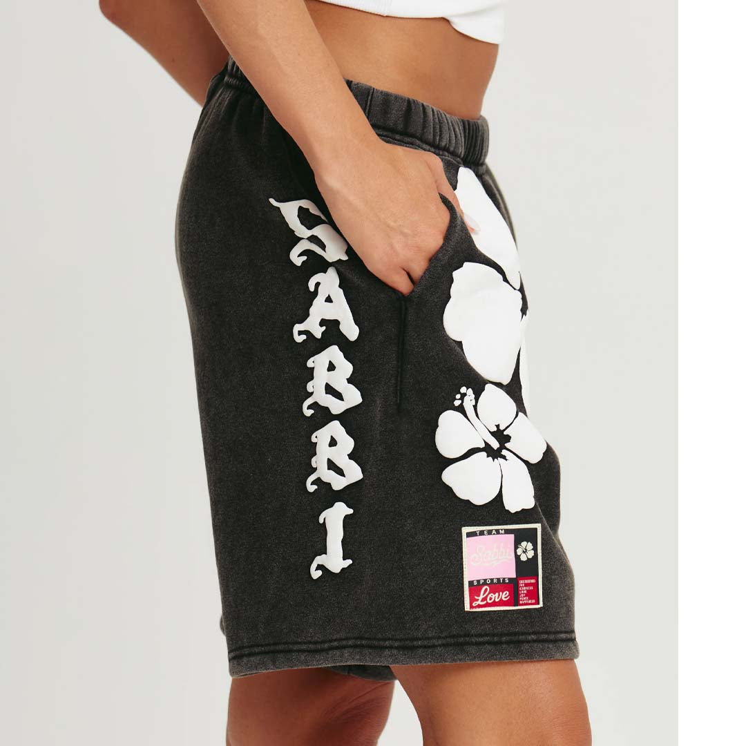 The Happy Hibiscus Shorts | Black