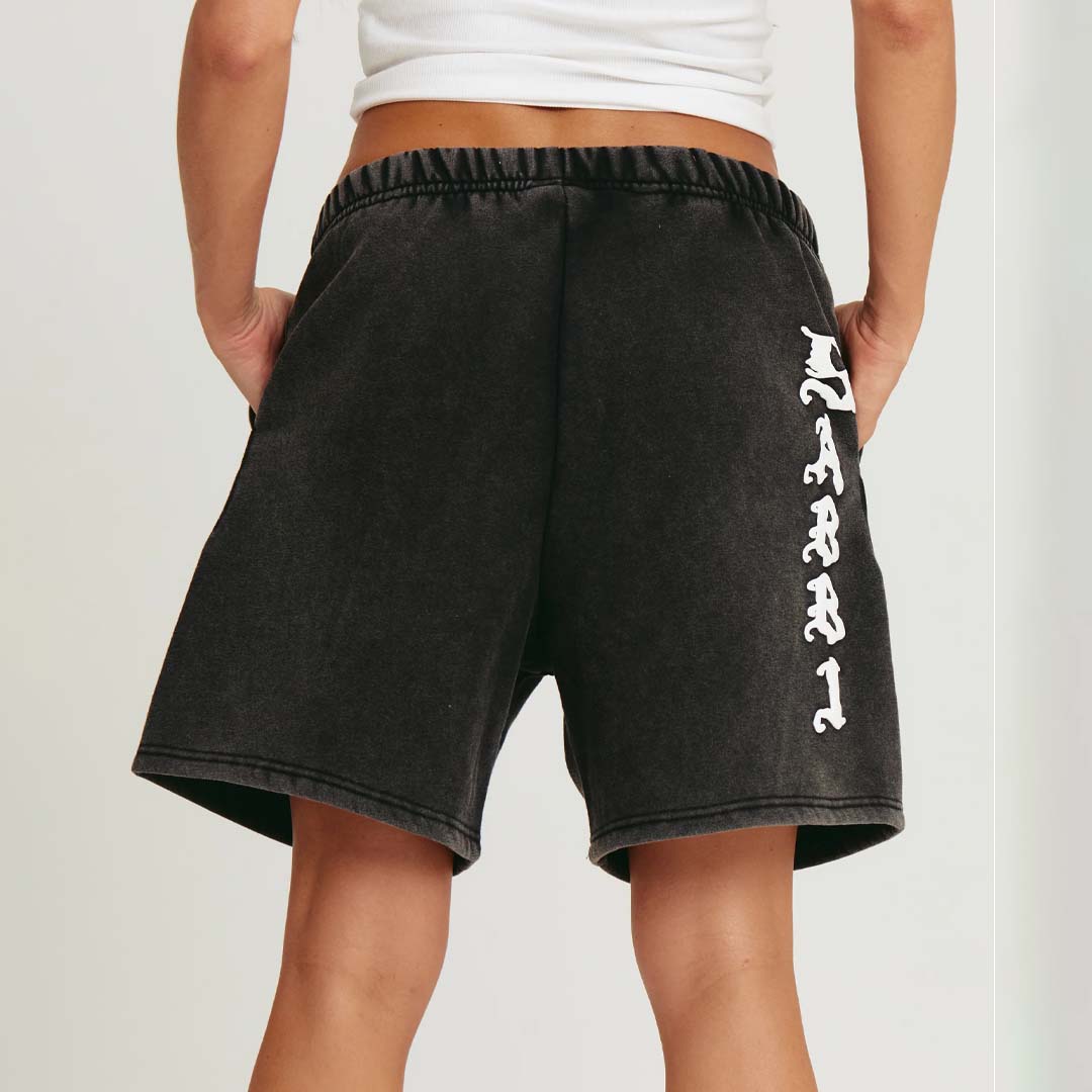 The Happy Hibiscus Shorts | Black