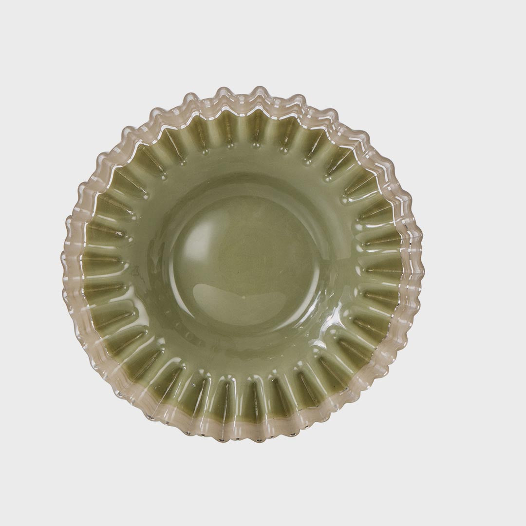 Sigrid Frill Dish Small | Green & Grey