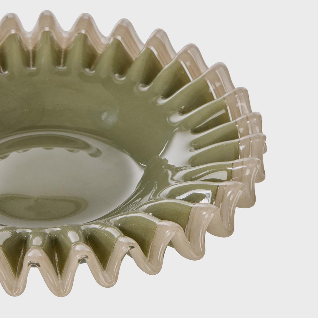 Sigrid Frill Dish Small | Green & Grey