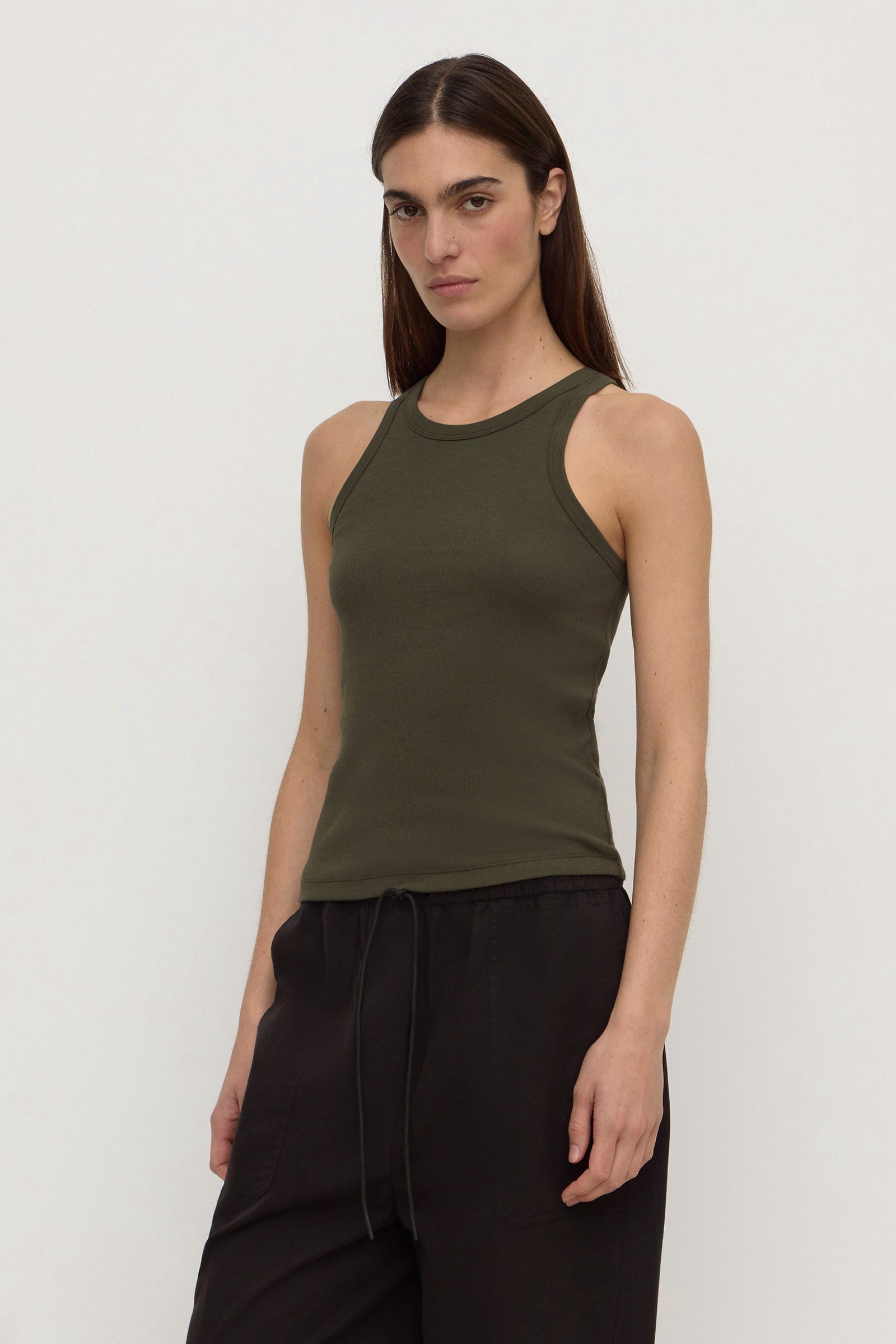 Assembly Label Tabitha Rib Tank in Dark Military