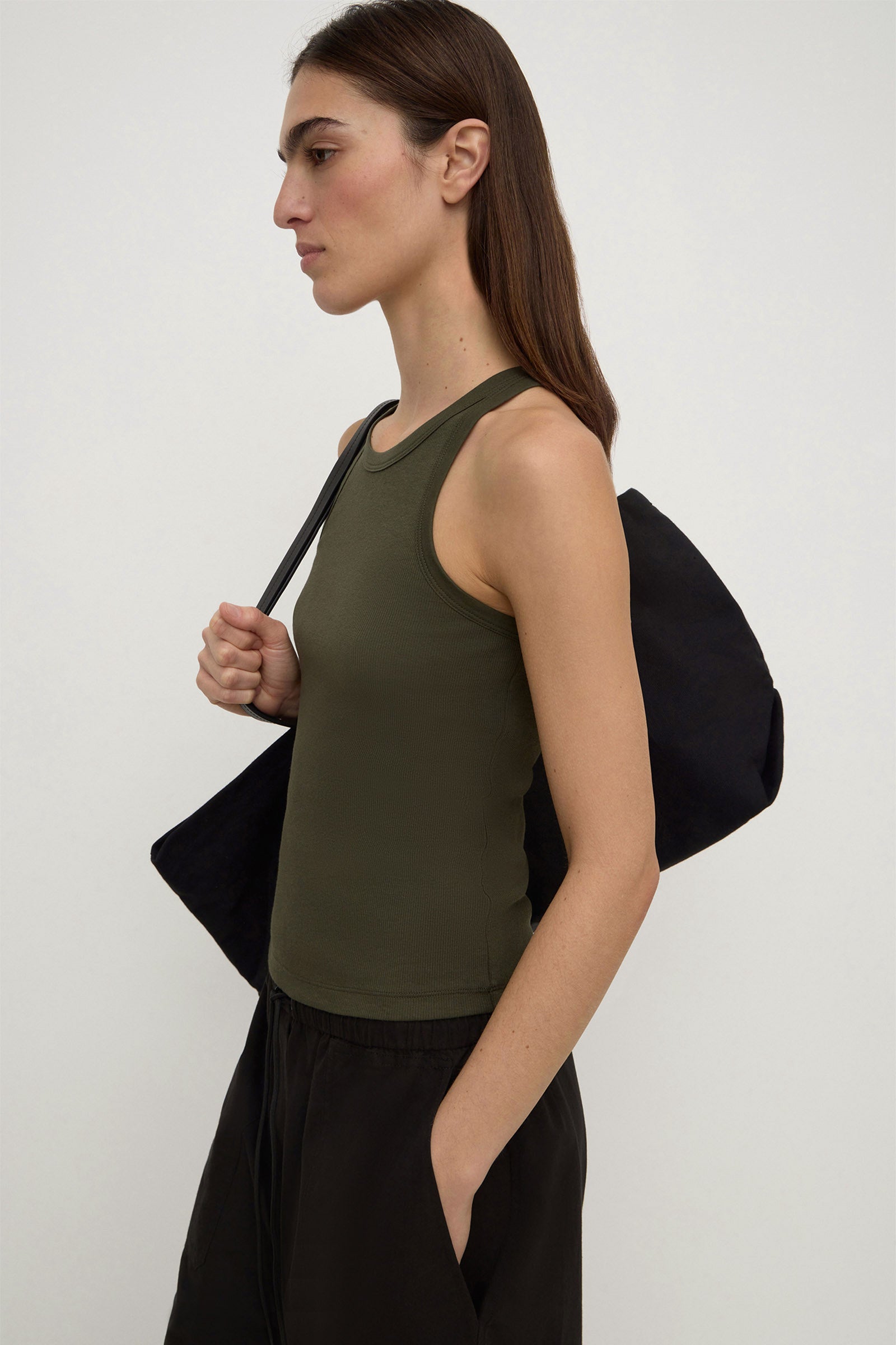Assembly Label Tabitha Rib Tank in Dark Military