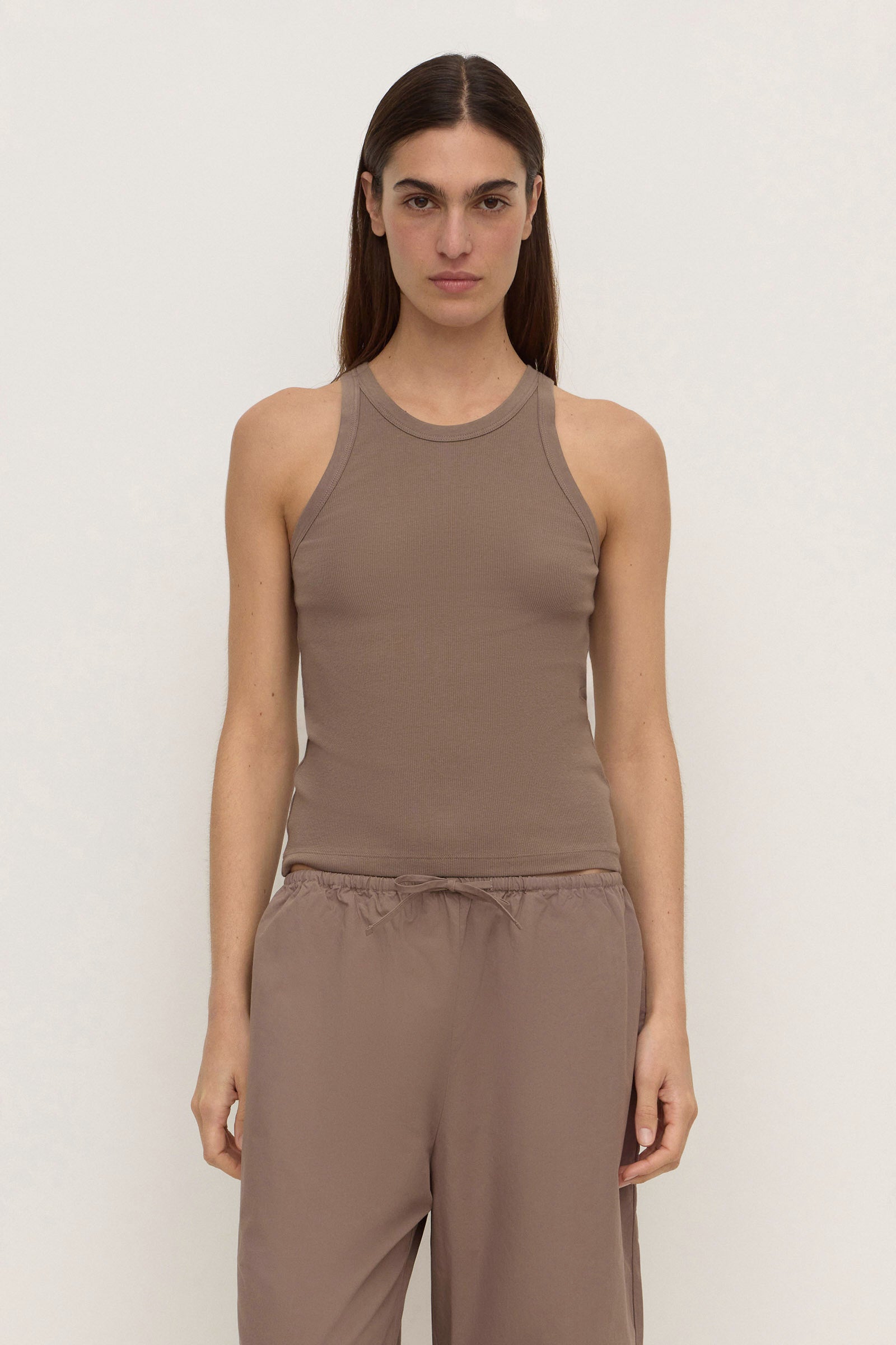 Assembly Label Tabitha Rib Tank in Dark Sand