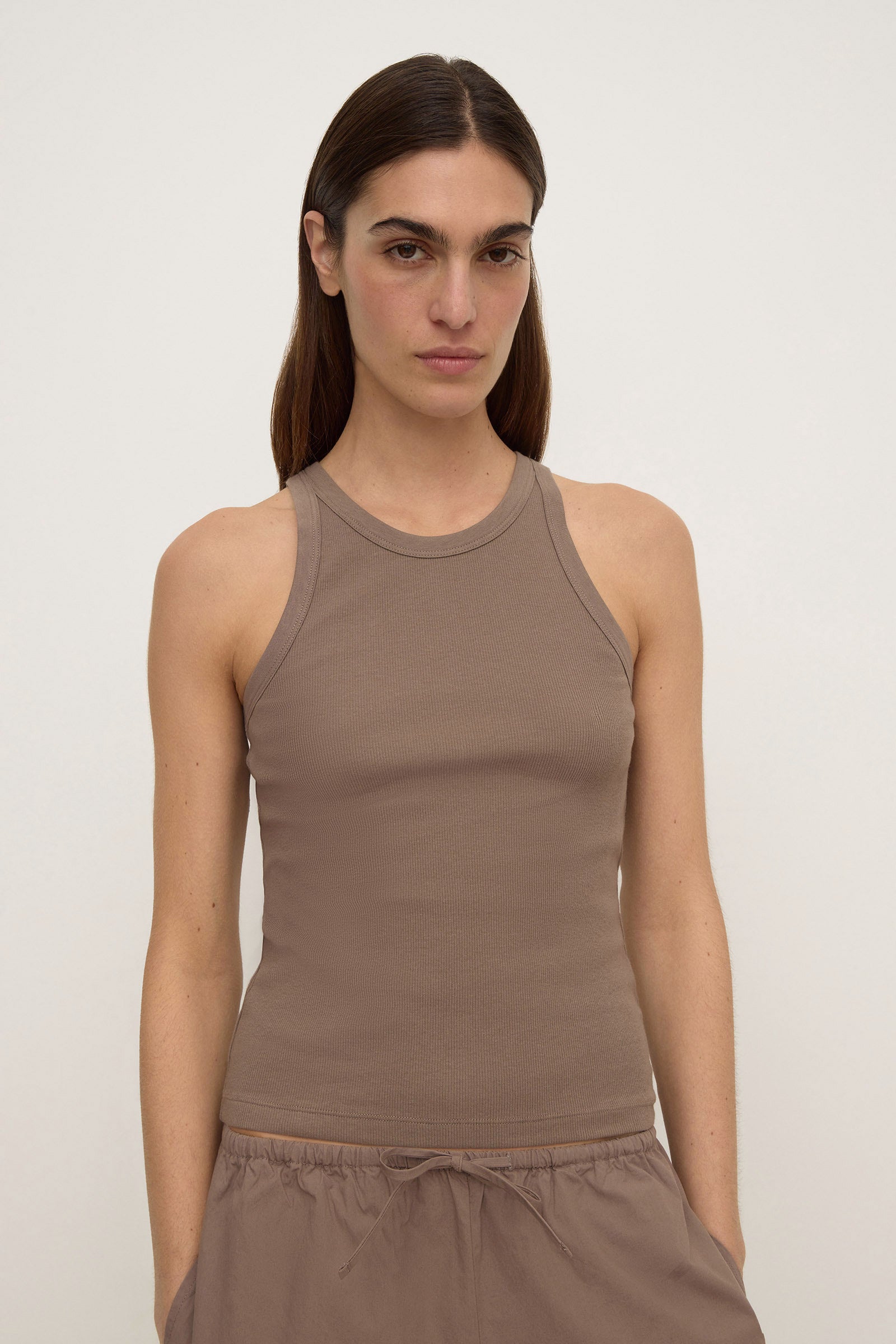 Assembly Label Tabitha Rib Tank in Dark Sand