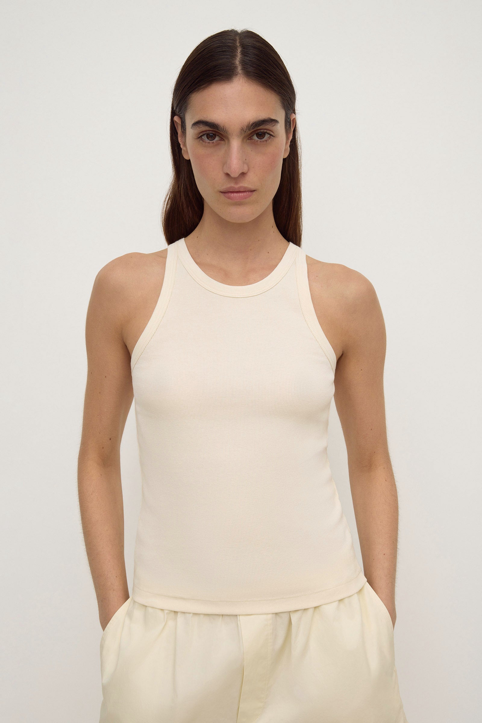 Assembly Label Tabitha Rib Tank in Vanilla