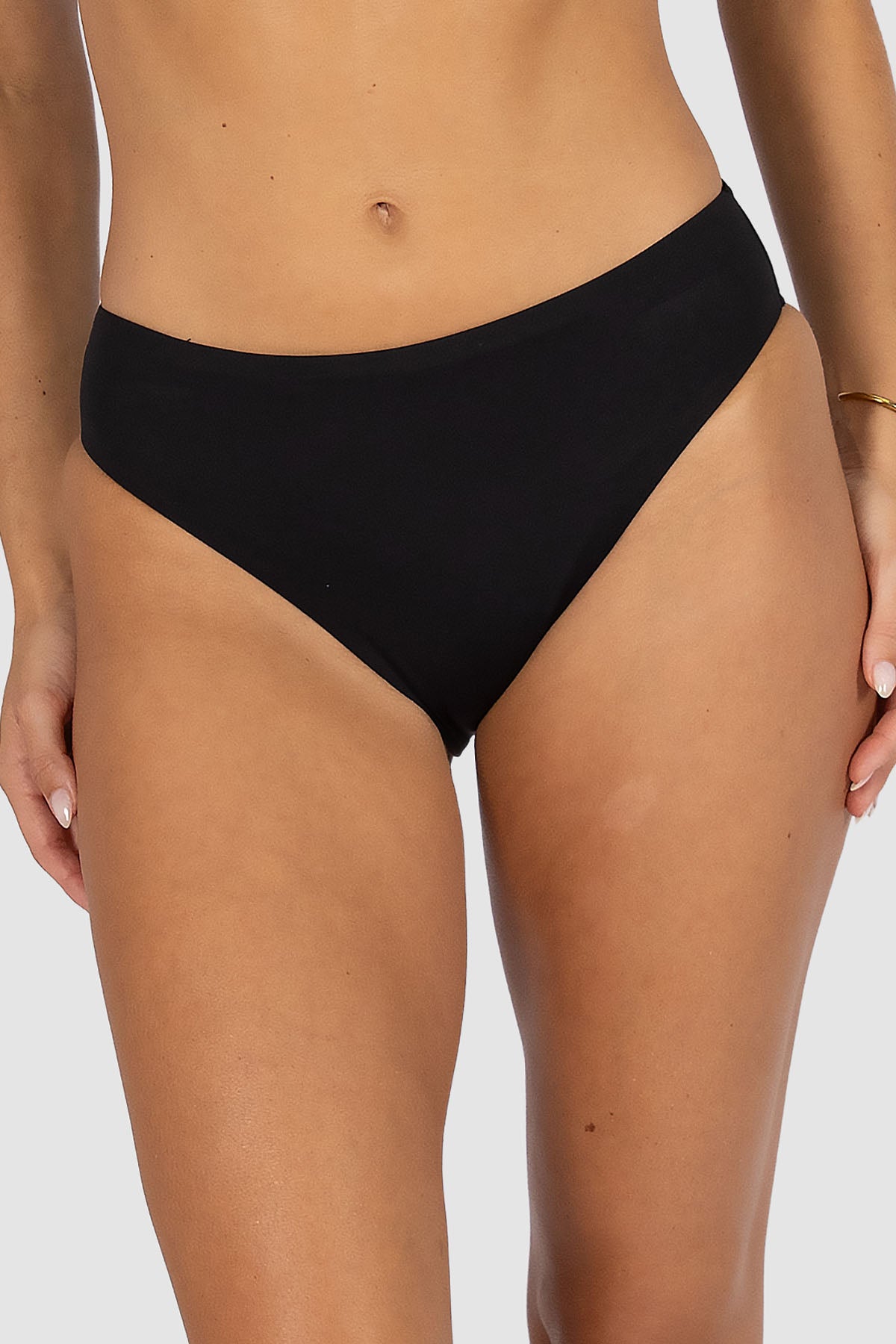 Baku Chloro Mid Pant bikini bottom in Black, alternate view